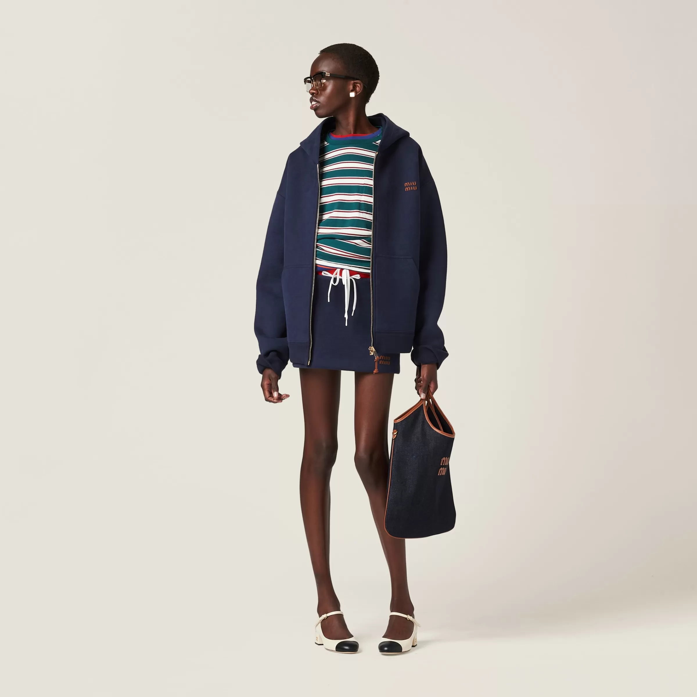 Jersey hoodie jacket>Miu Miu Outlet