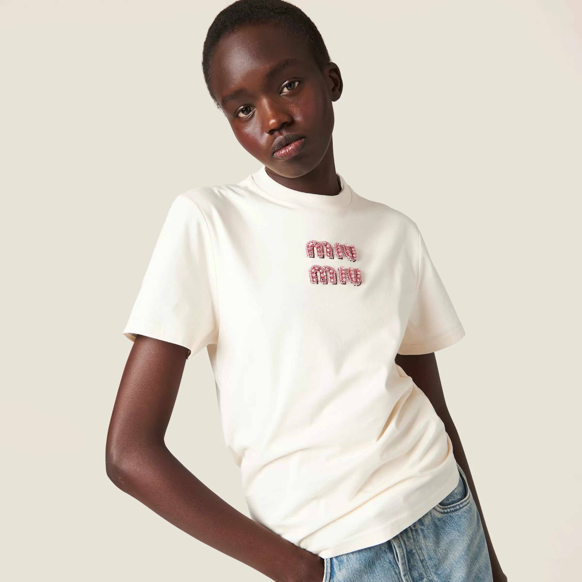 Jersey T-shirt>Miu Miu Shop