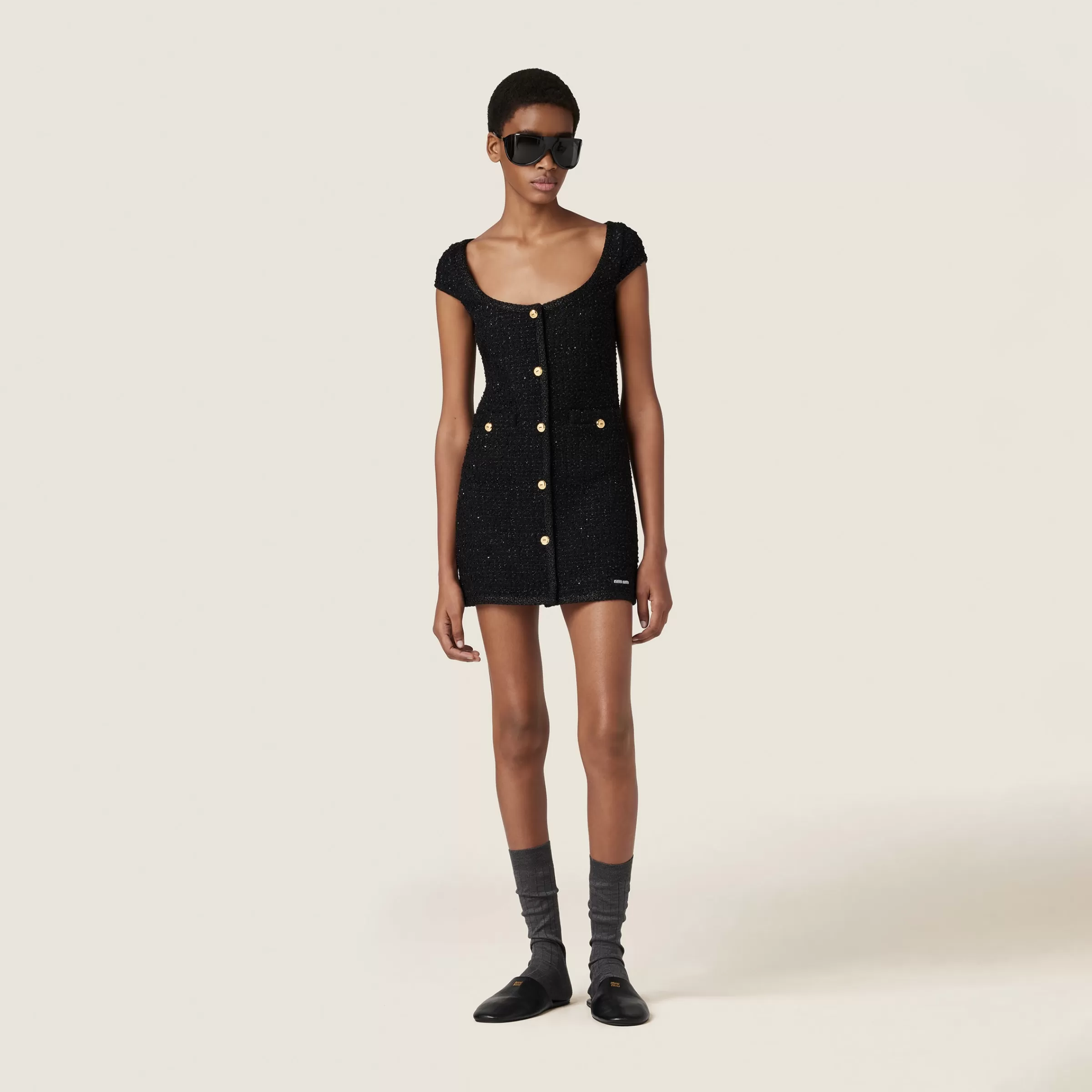 Lamé bouclé dress>Miu Miu Best