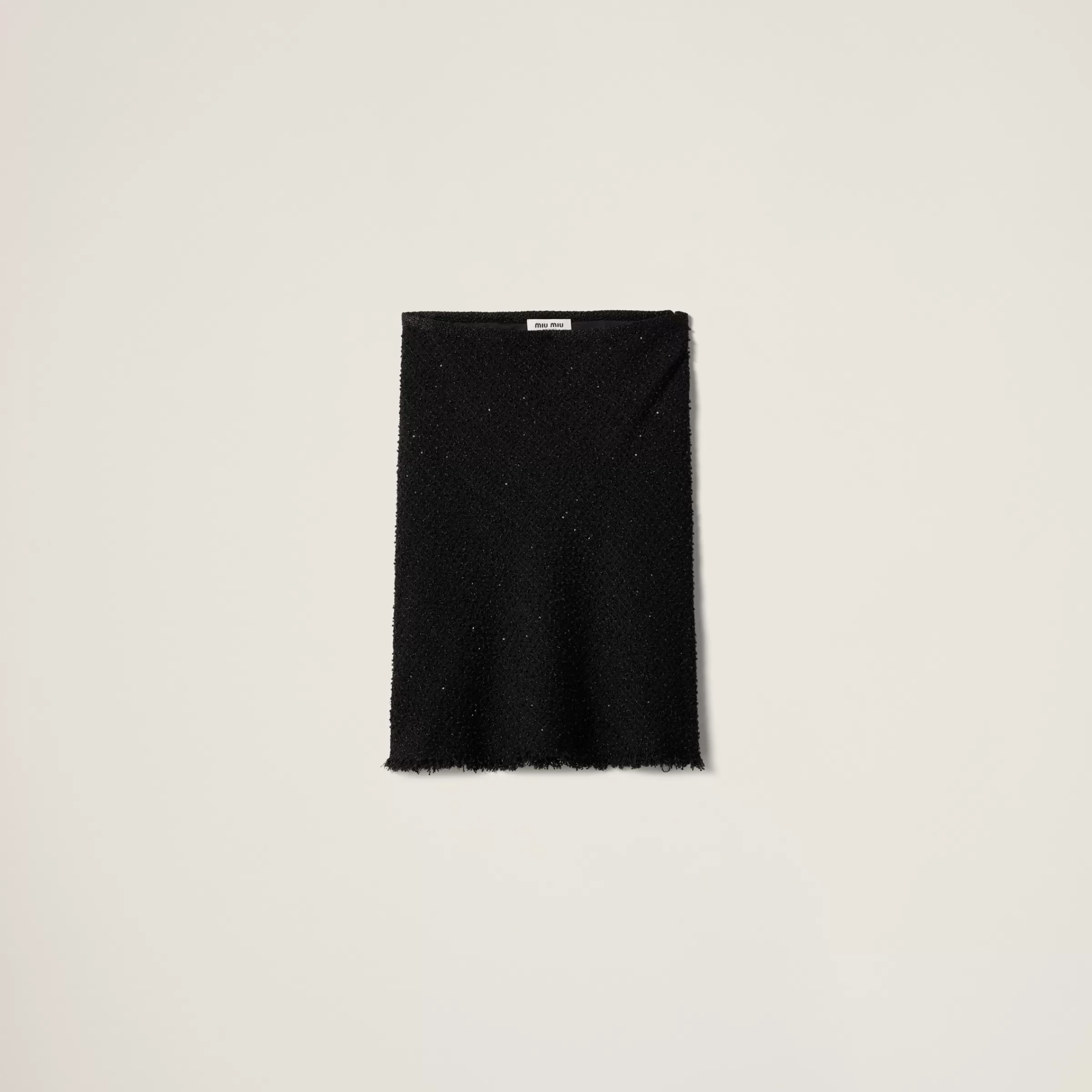 Lamé bouclé skirt>Miu Miu Cheap