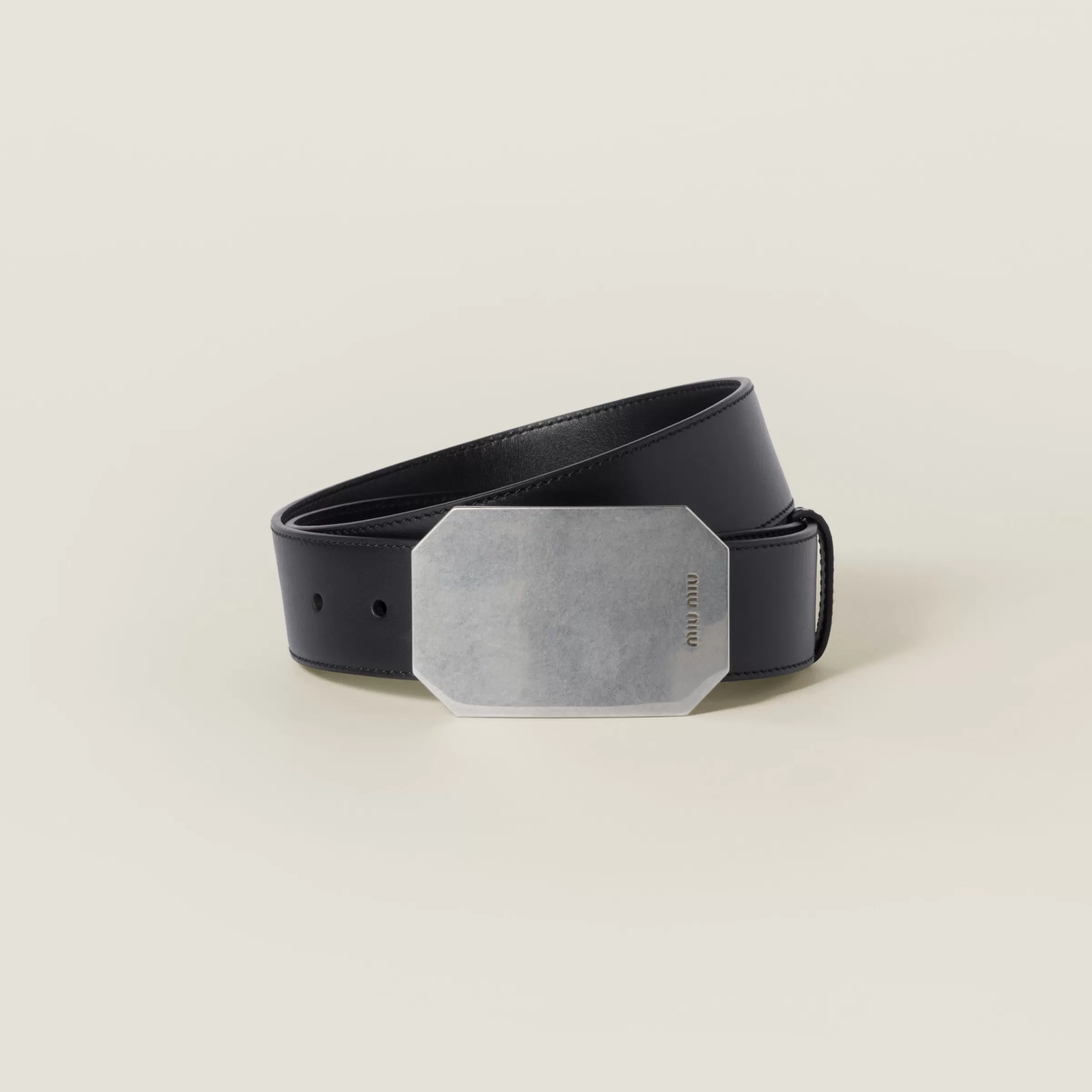 Leather belt>Miu Miu Shop