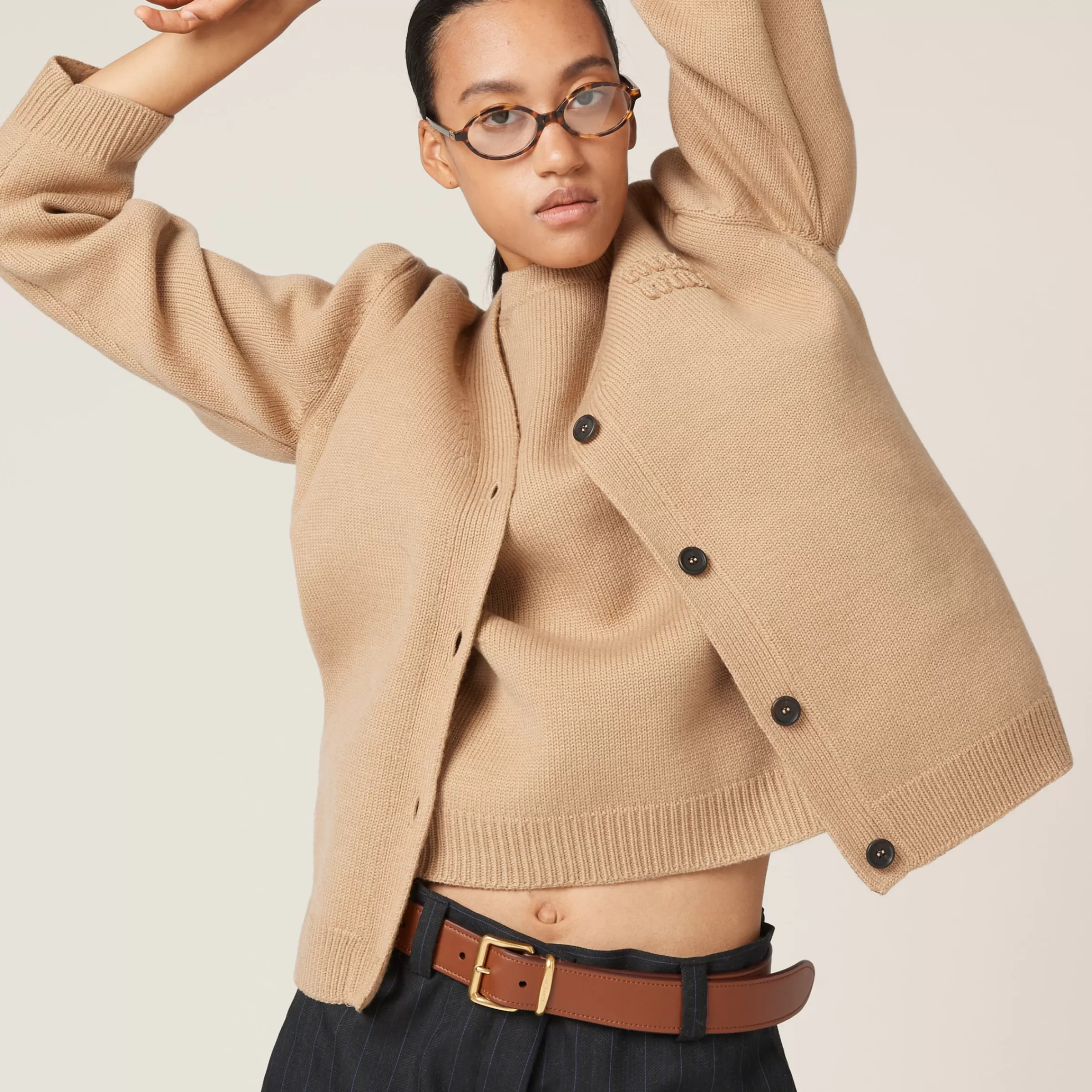 Leather belt>Miu Miu Shop