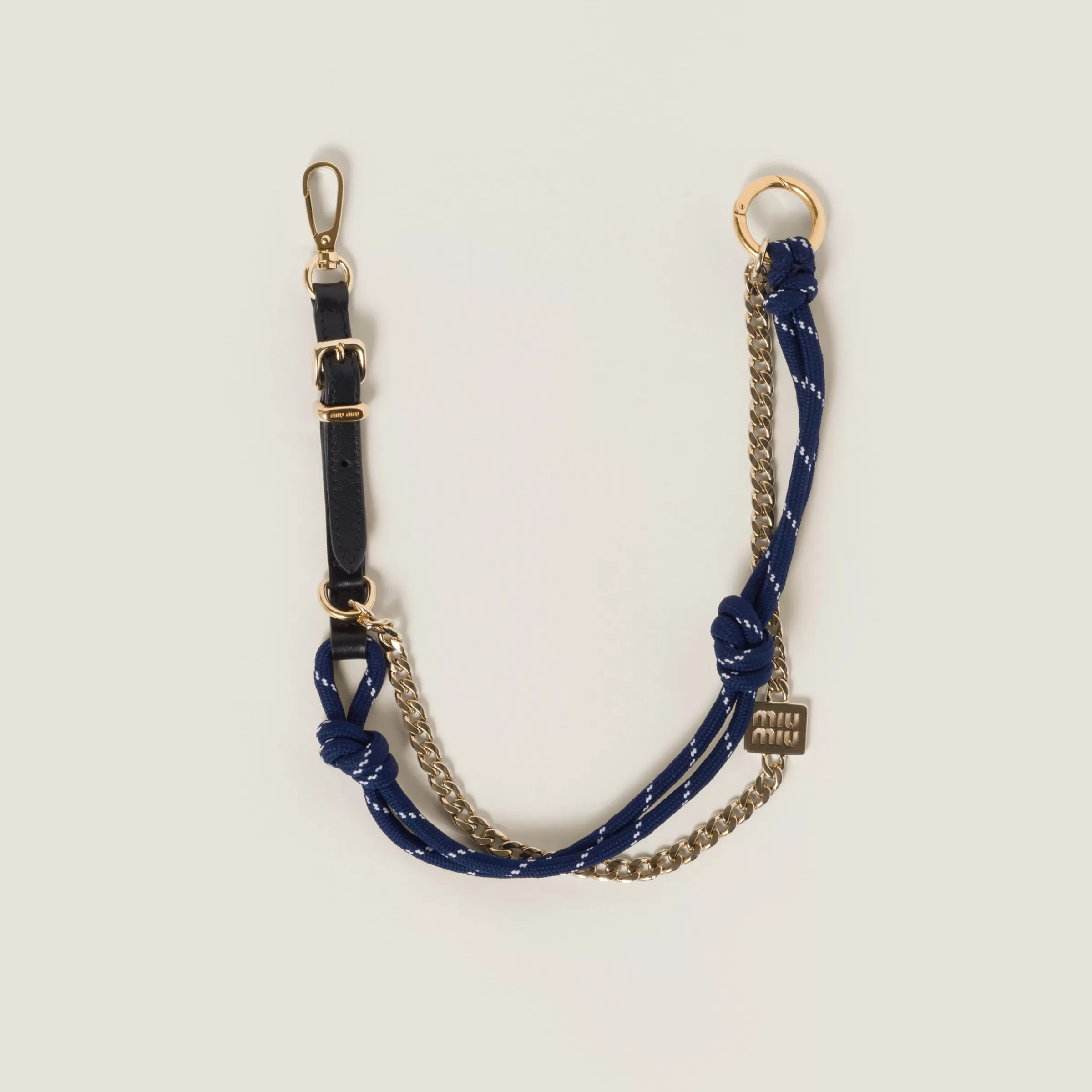 Leather, cord, and metal trick>Miu Miu New