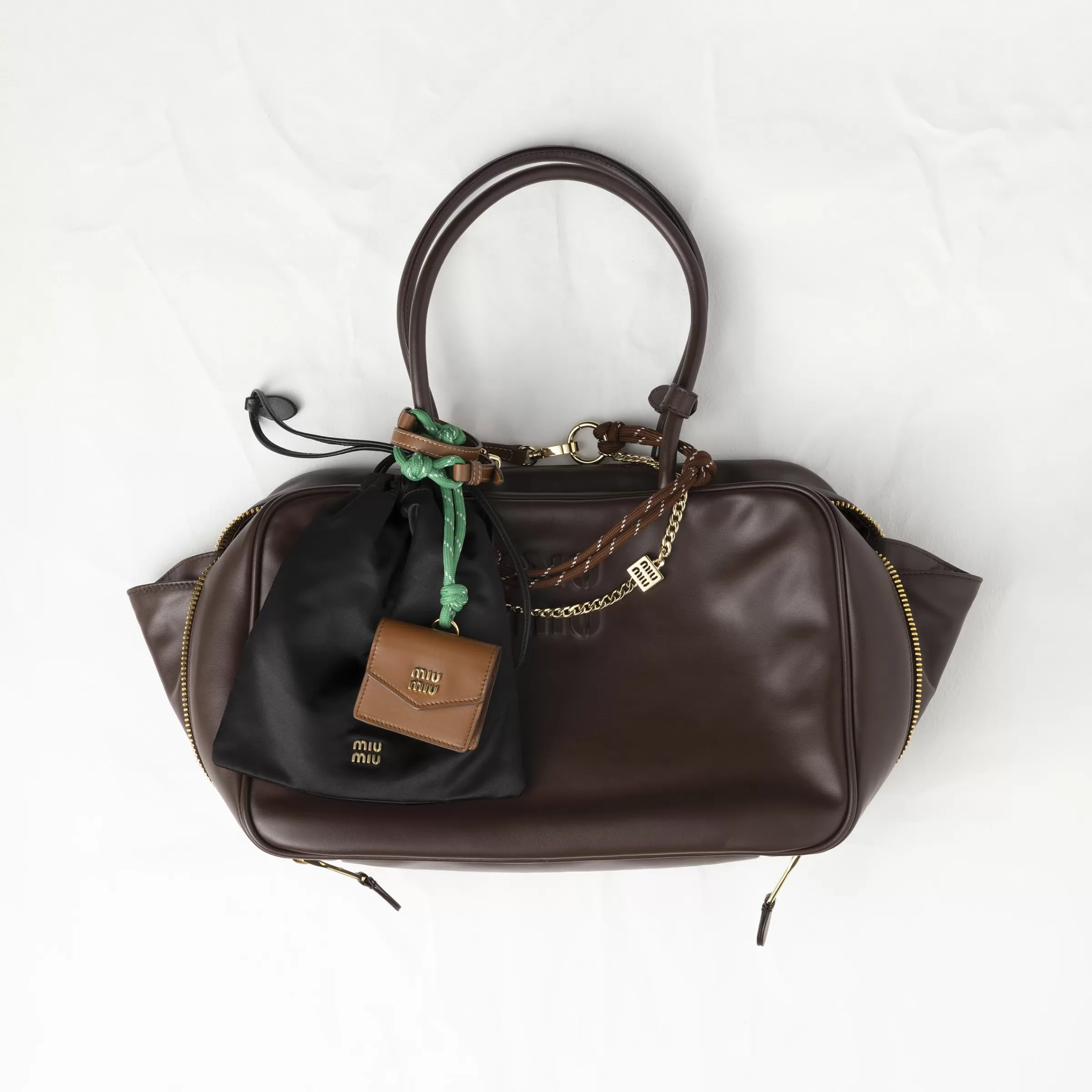 Leather, cord, and metal trick>Miu Miu Online