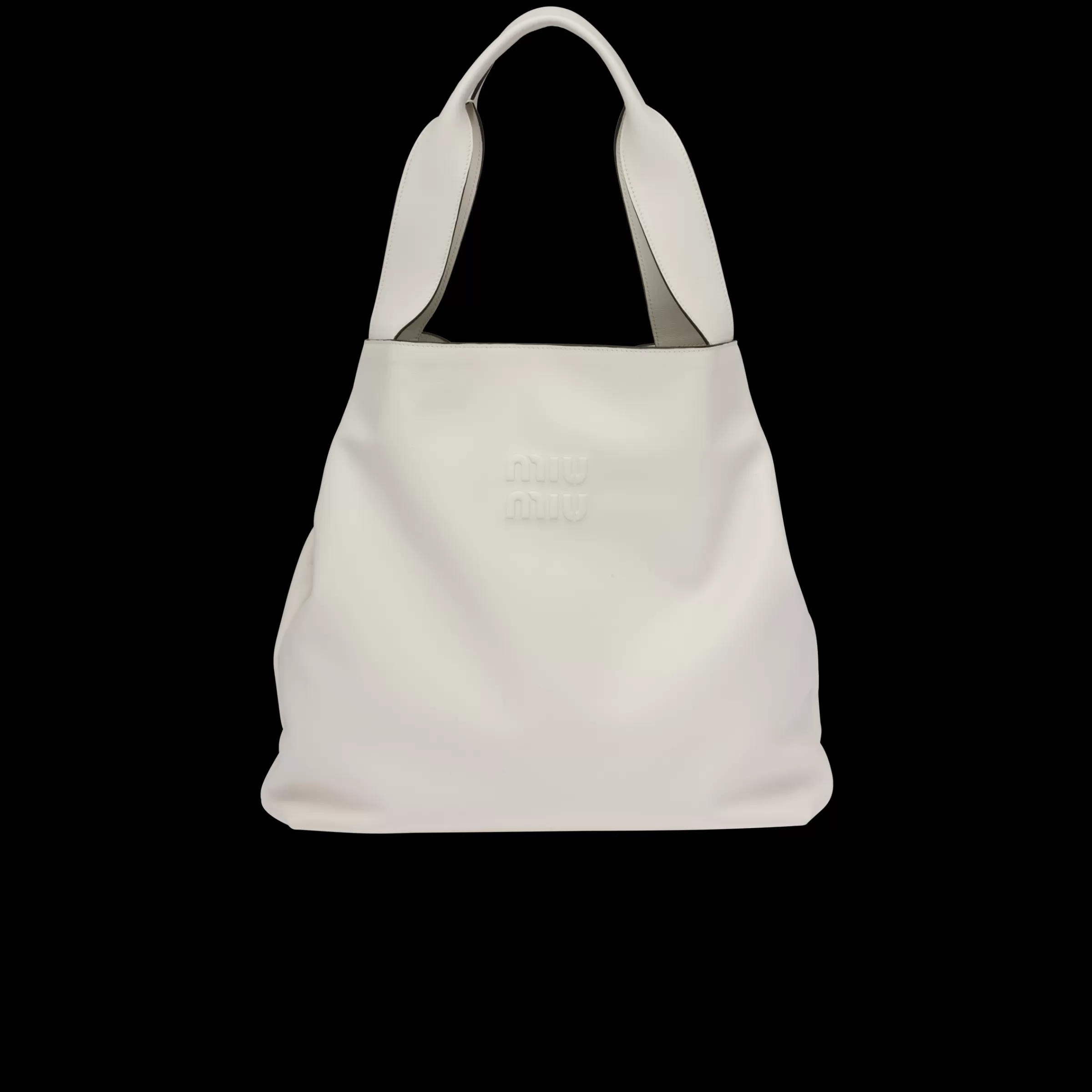 Leather hobo bag>Miu Miu Shop