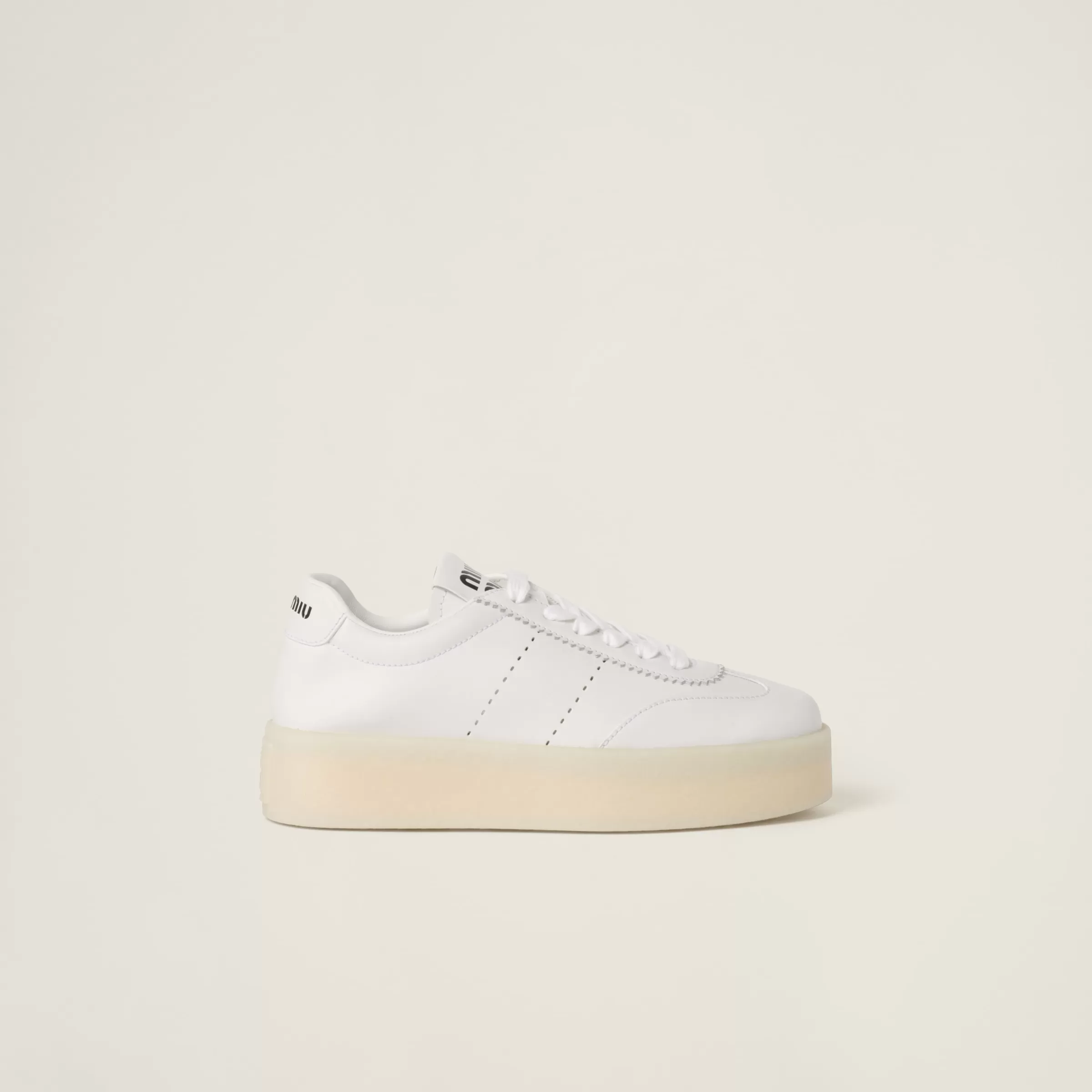 Leather sneakers>Miu Miu Sale