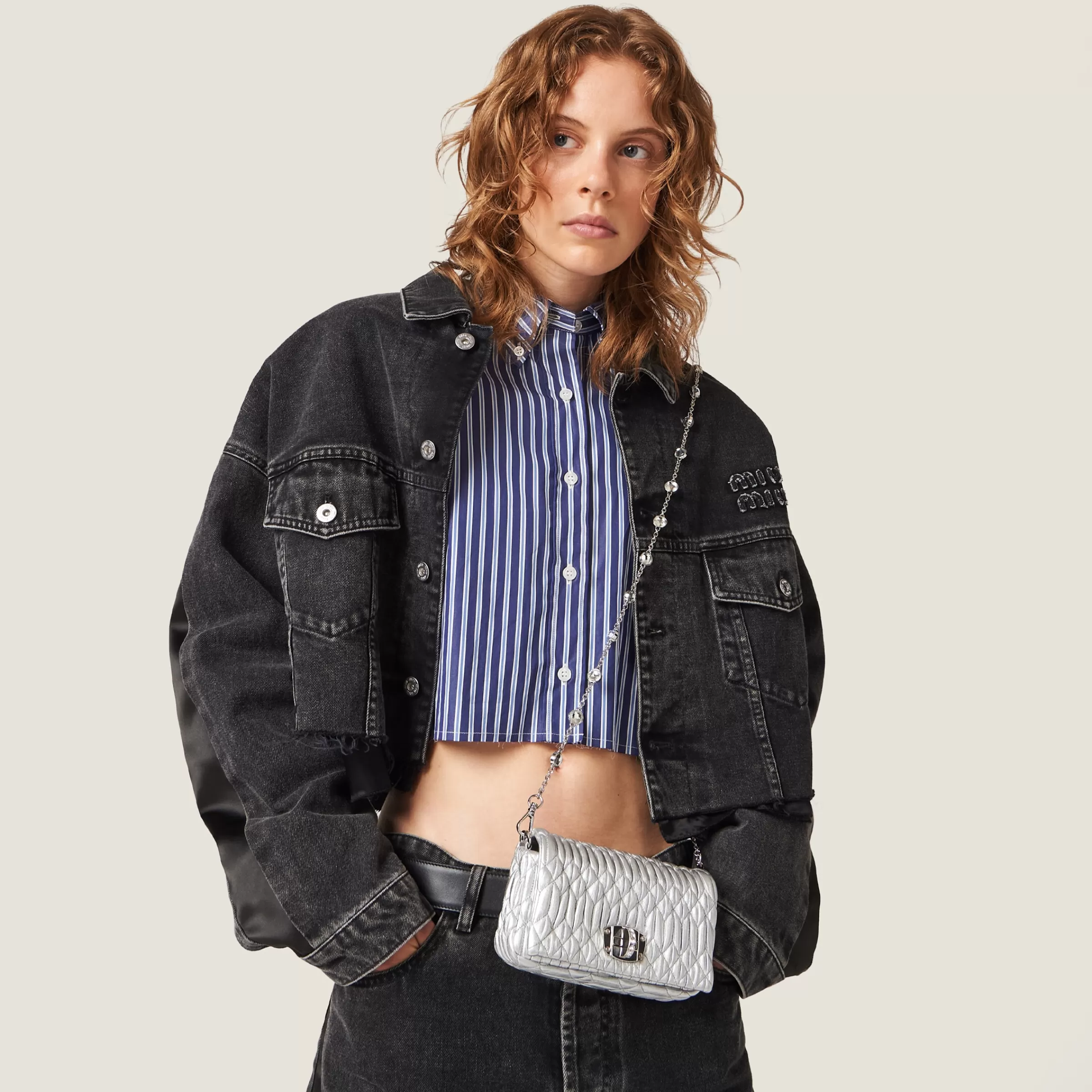 Miu Crystal nappa leather and crystal mini-bag>Miu Miu Hot