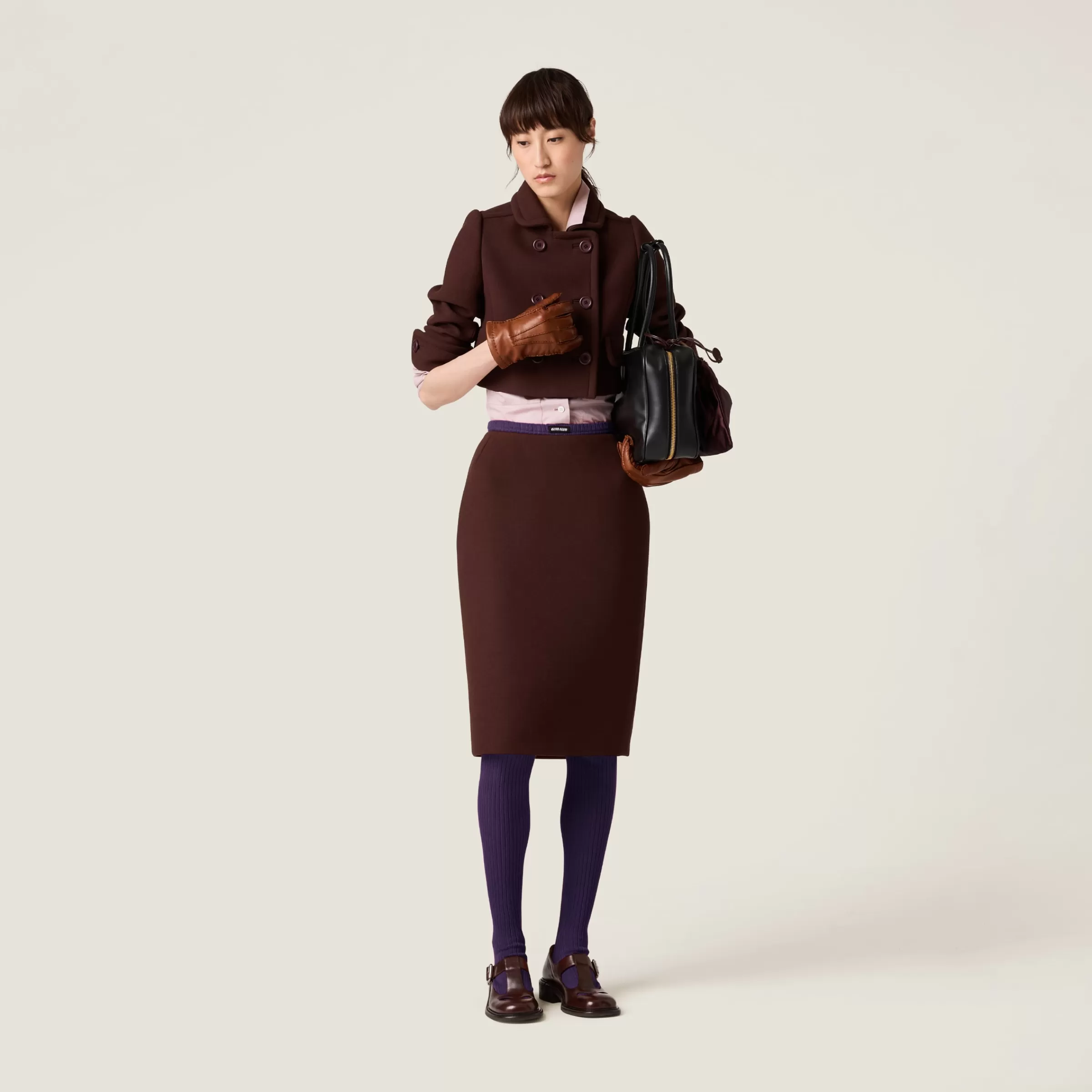 Natté pencil skirt>Miu Miu Hot