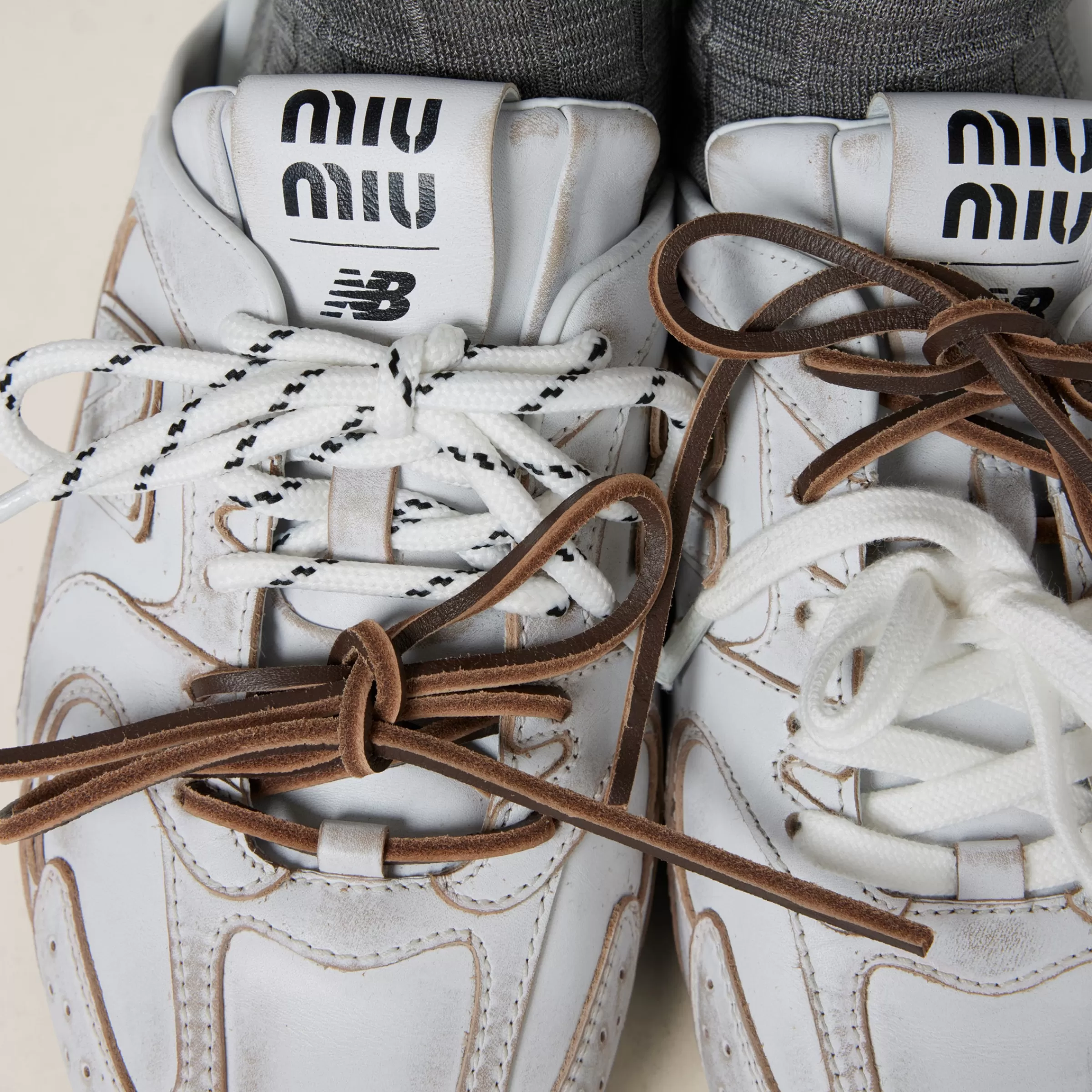 New Balance X 530 SL deco calf leather mules>Miu Miu Best