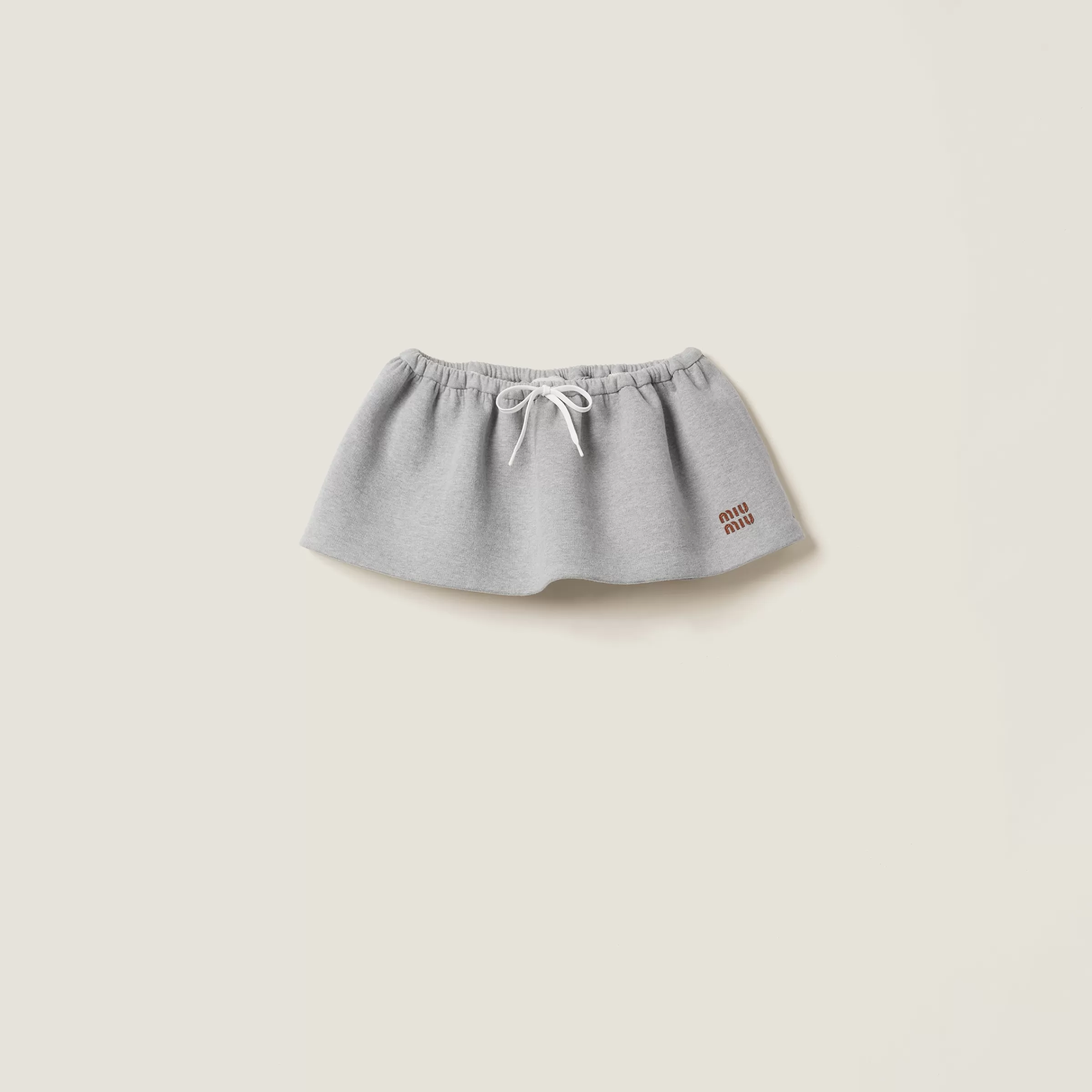 Padded cotton fleece miniskirt>Miu Miu Sale