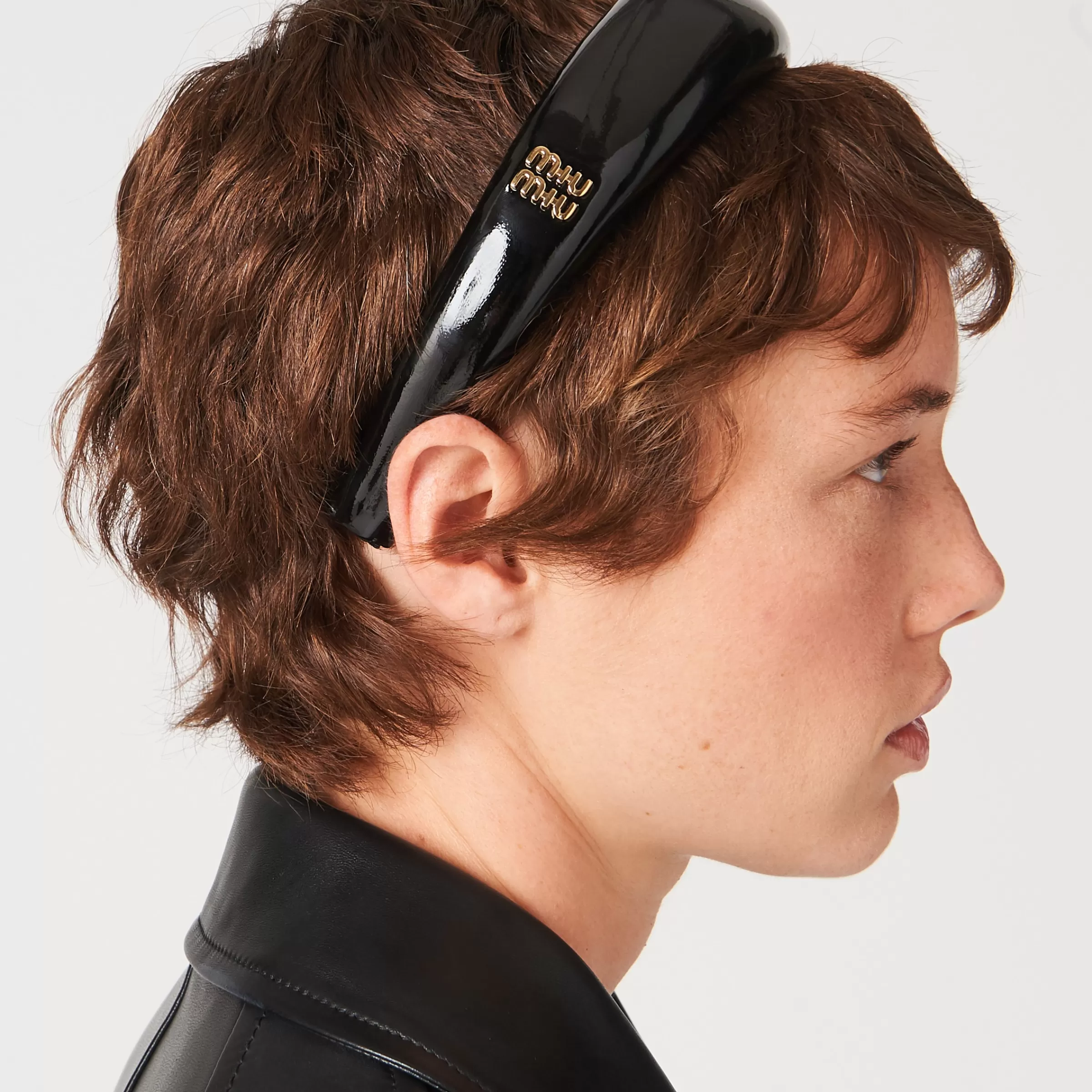 Patent leather headband>Miu Miu Sale