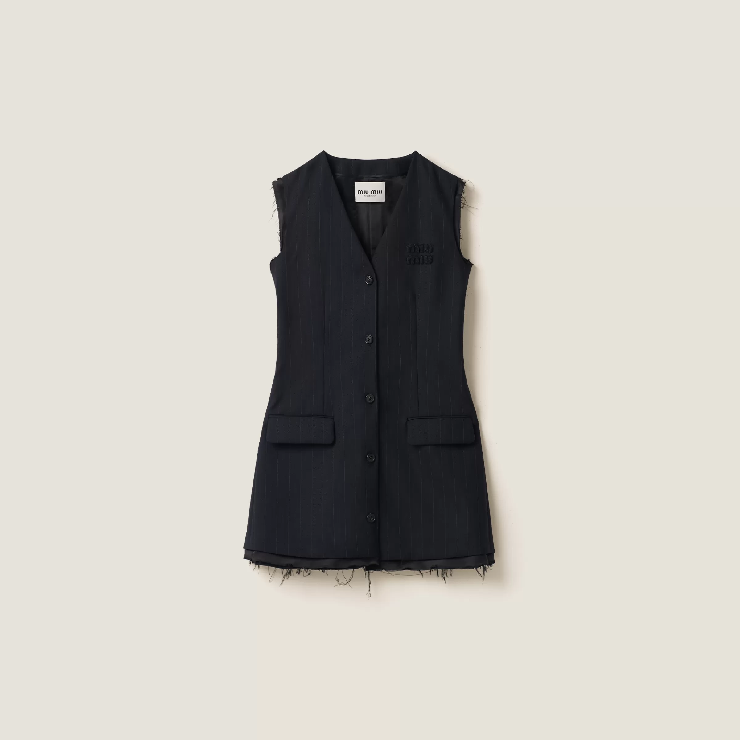 Pinstriped mini-dress>Miu Miu Sale