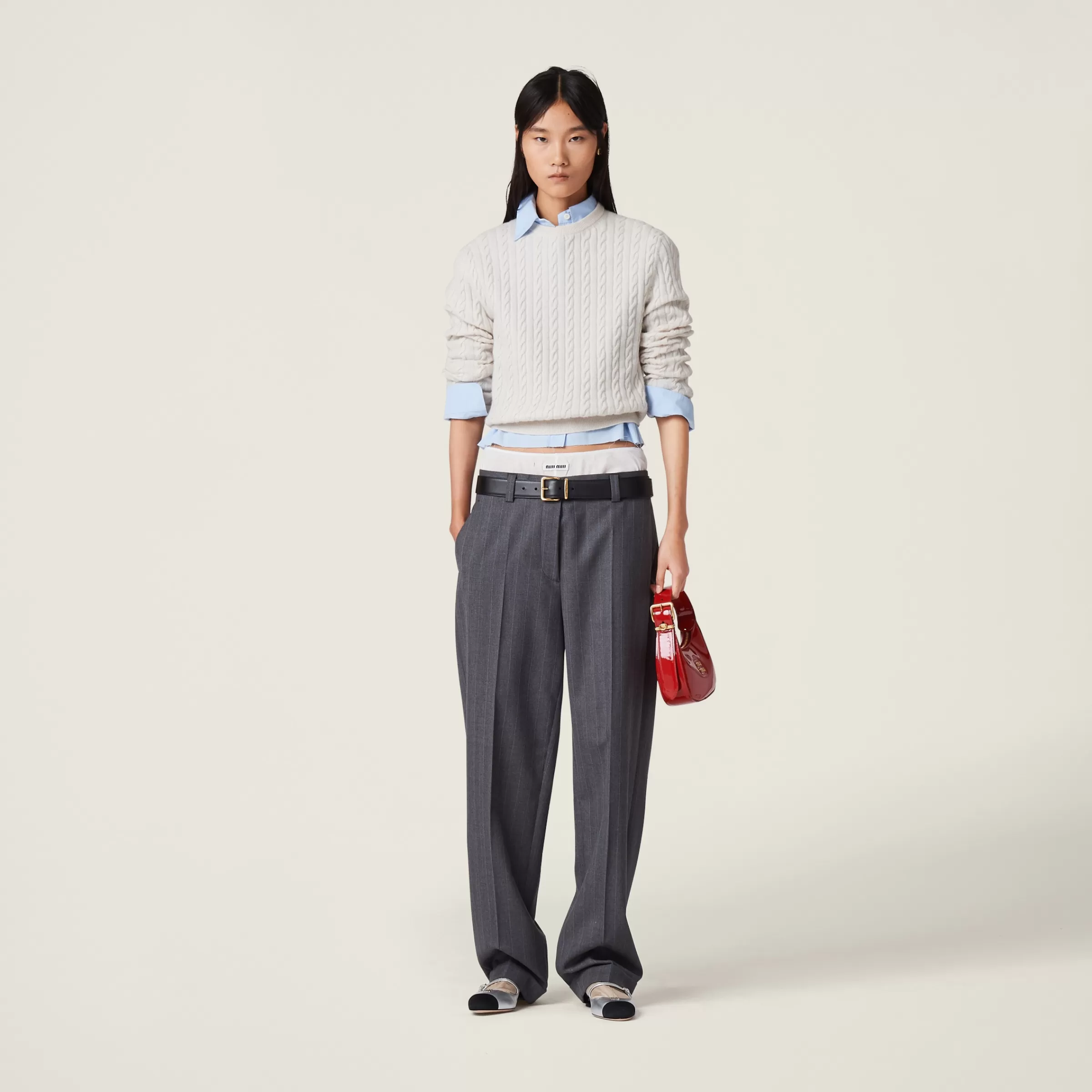 Pinstriped pants>Miu Miu Discount