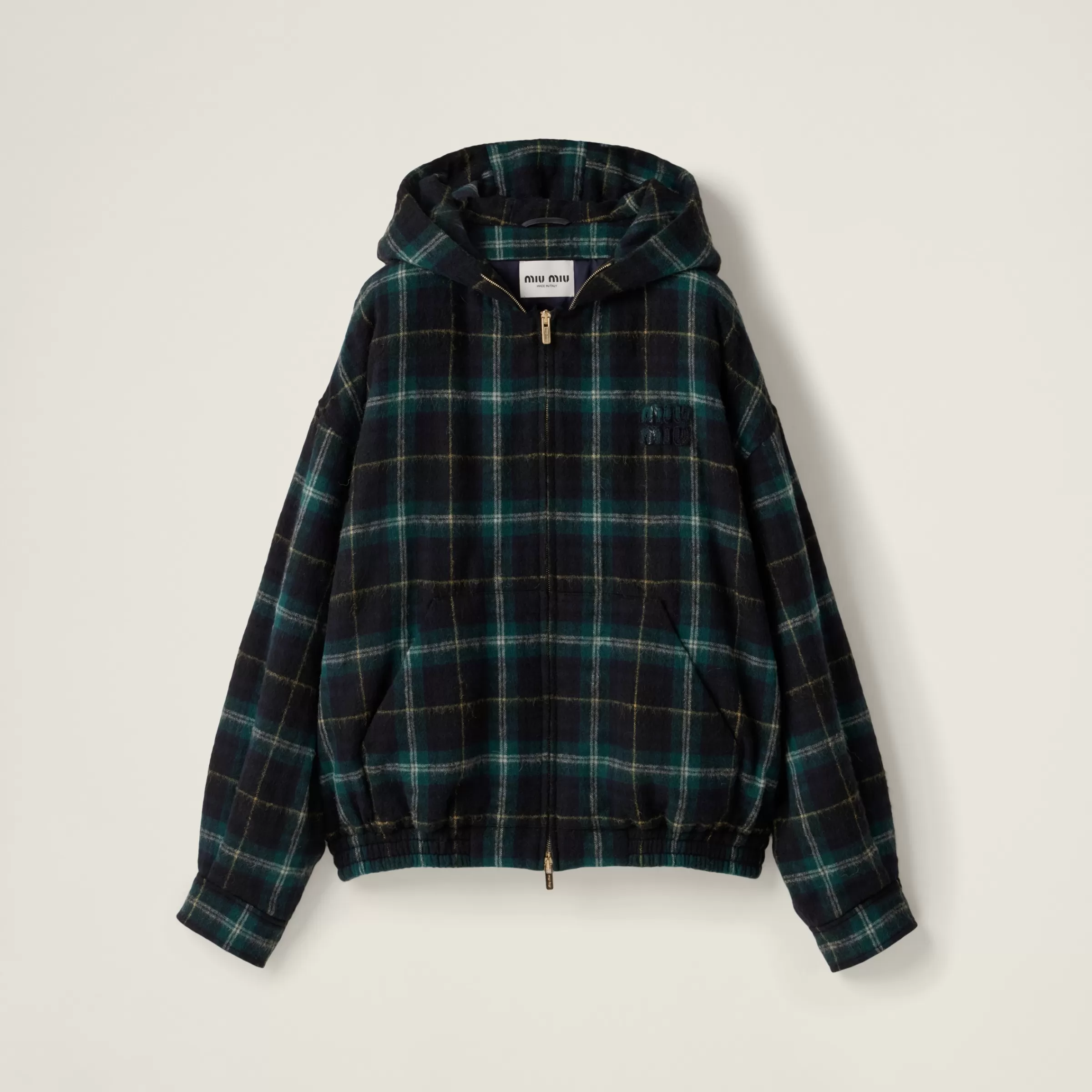 Plaid hoodie jacket>Miu Miu Flash Sale