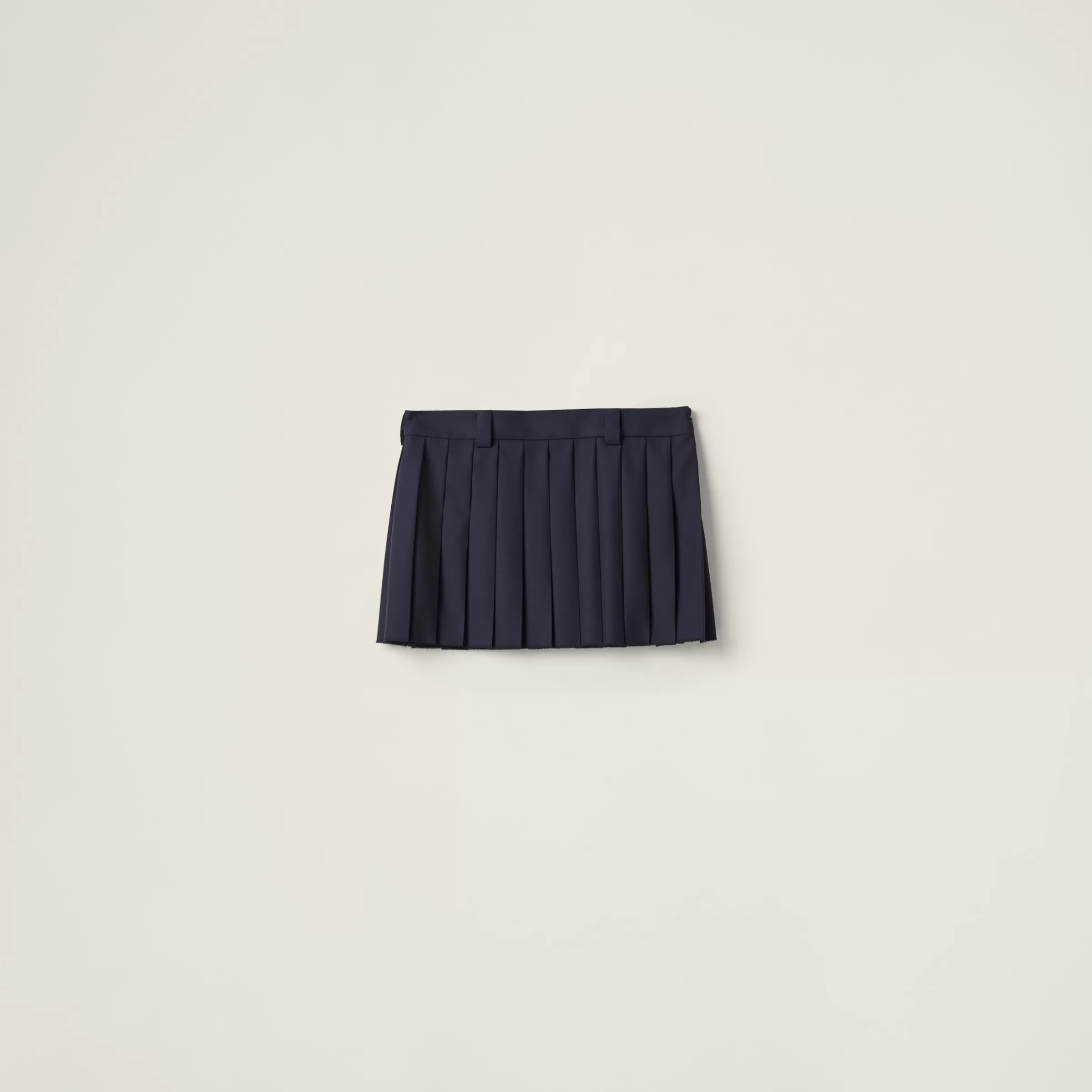 Pleated batavia miniskirt>Miu Miu Store