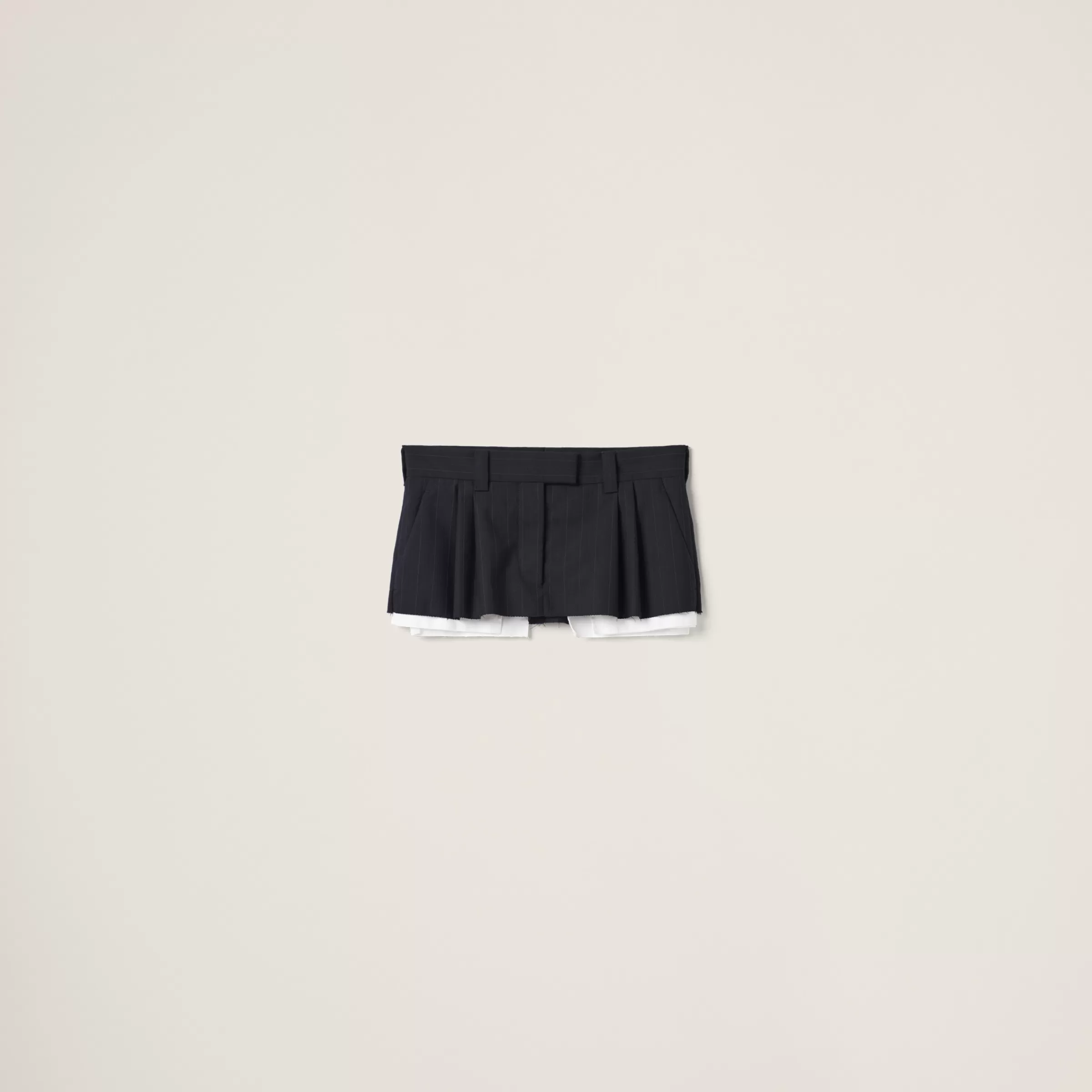 Pleated pinstripe miniskirt>Miu Miu Fashion