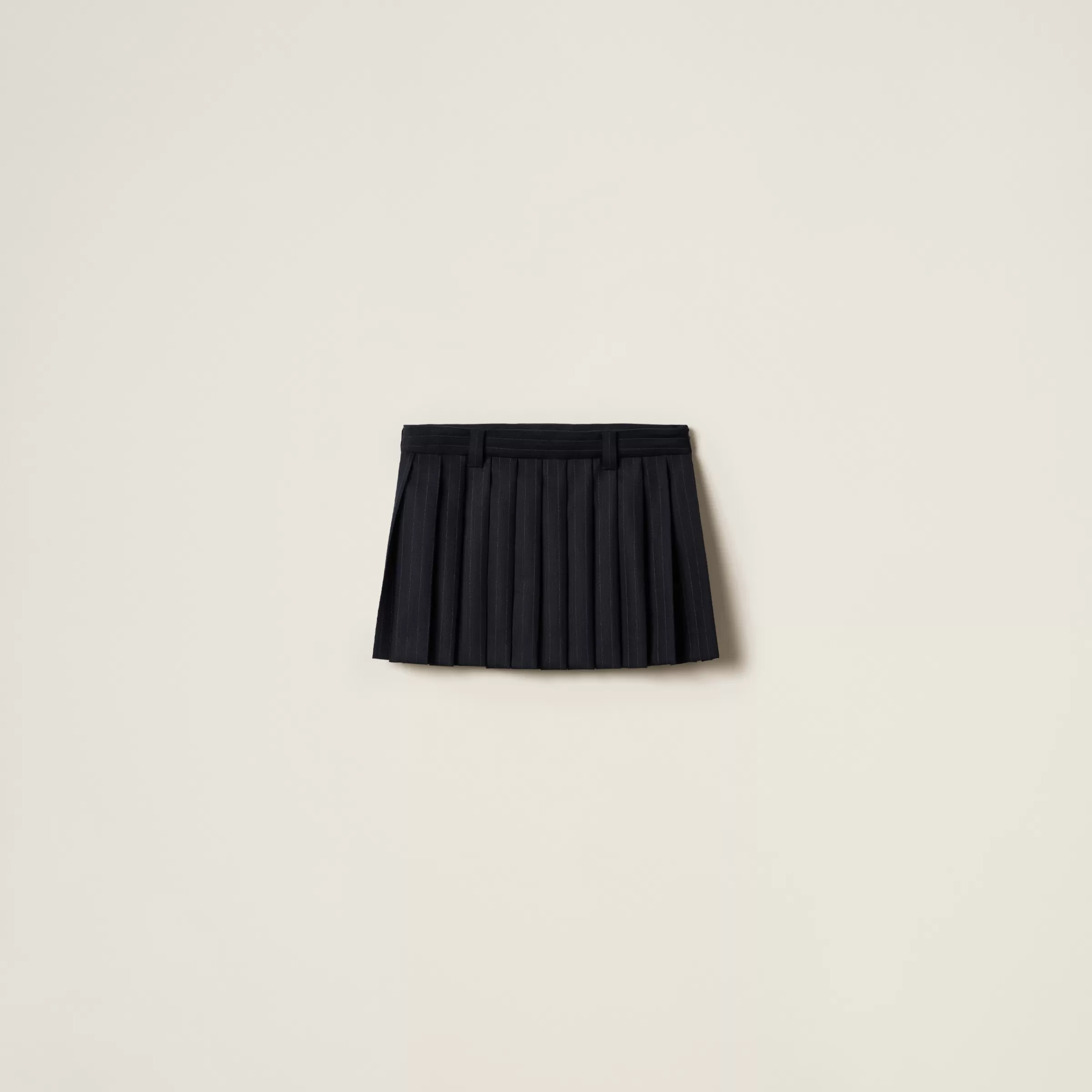 Pleated pinstripe miniskirt>Miu Miu Discount