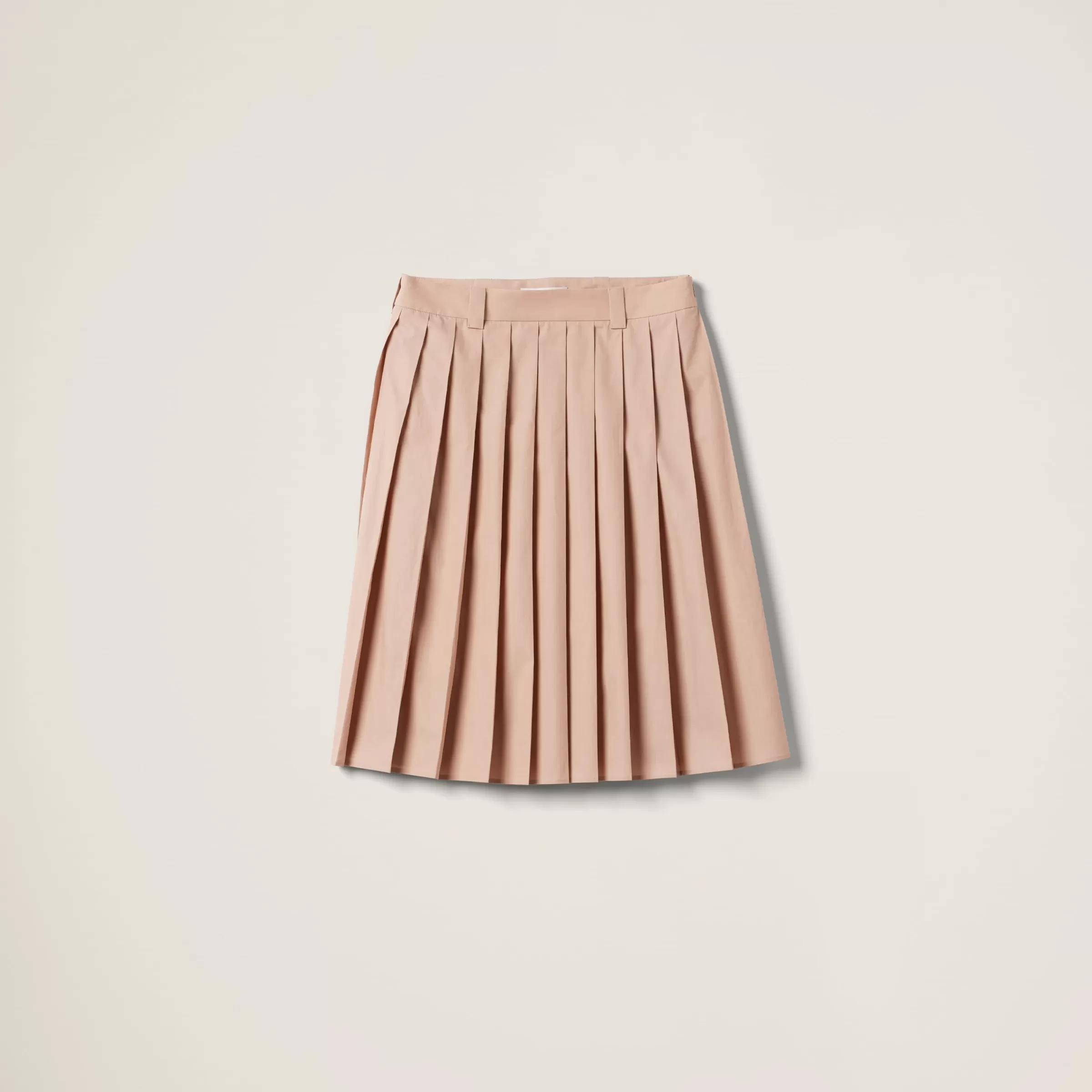 Pleated poplin skirt>Miu Miu Store