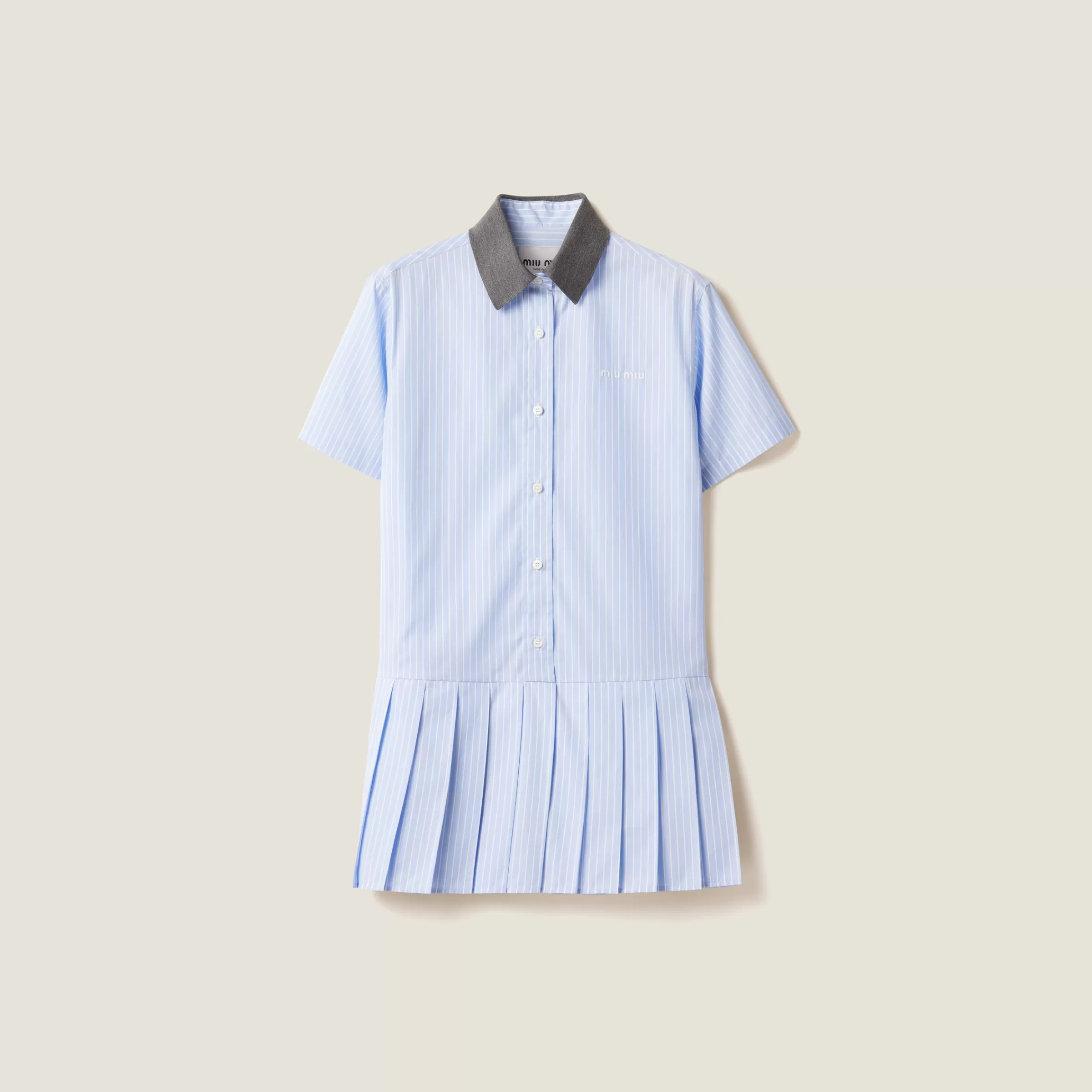 Pleated striped dress>Miu Miu Best
