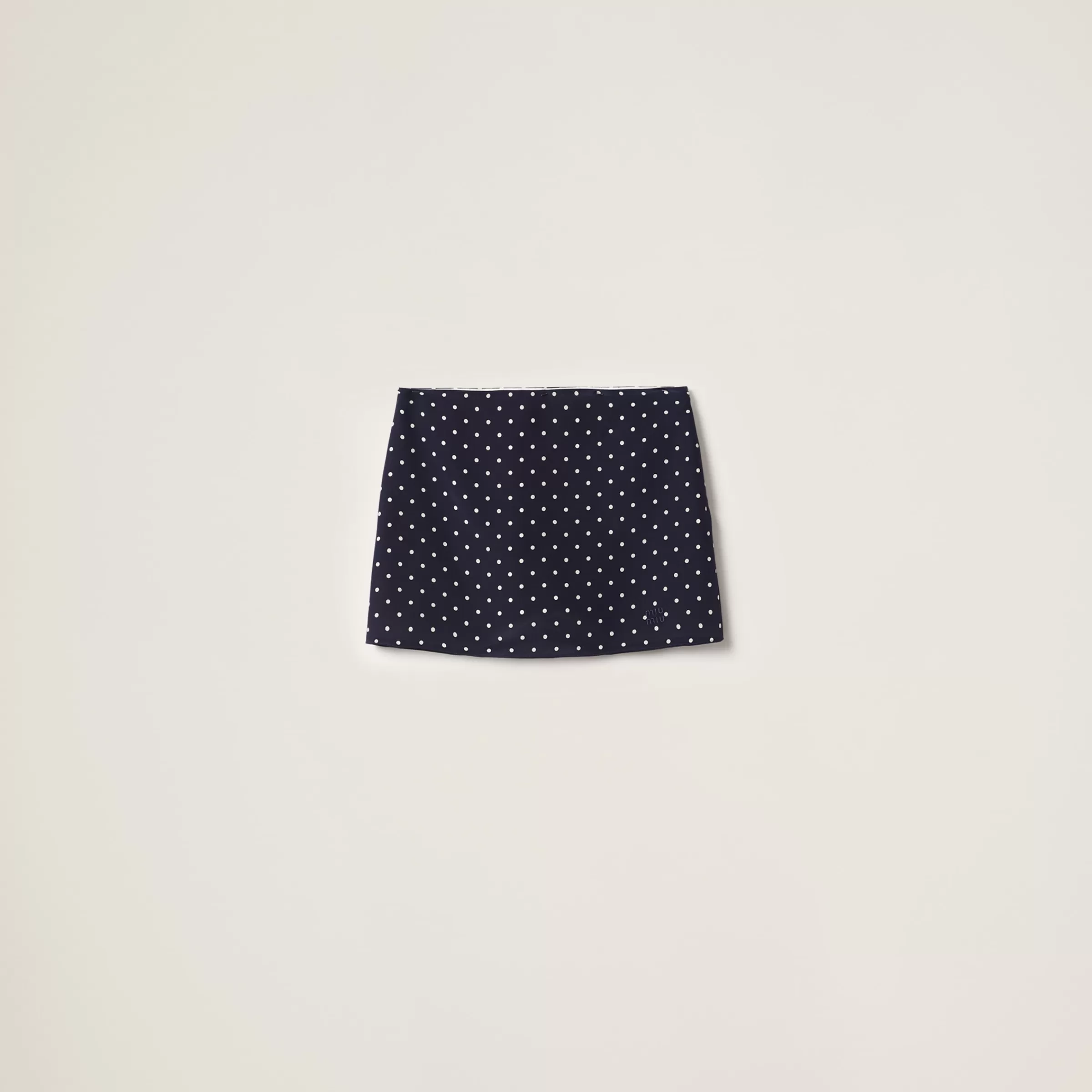 Polka-dot crepe de chine miniskirt>Miu Miu Best