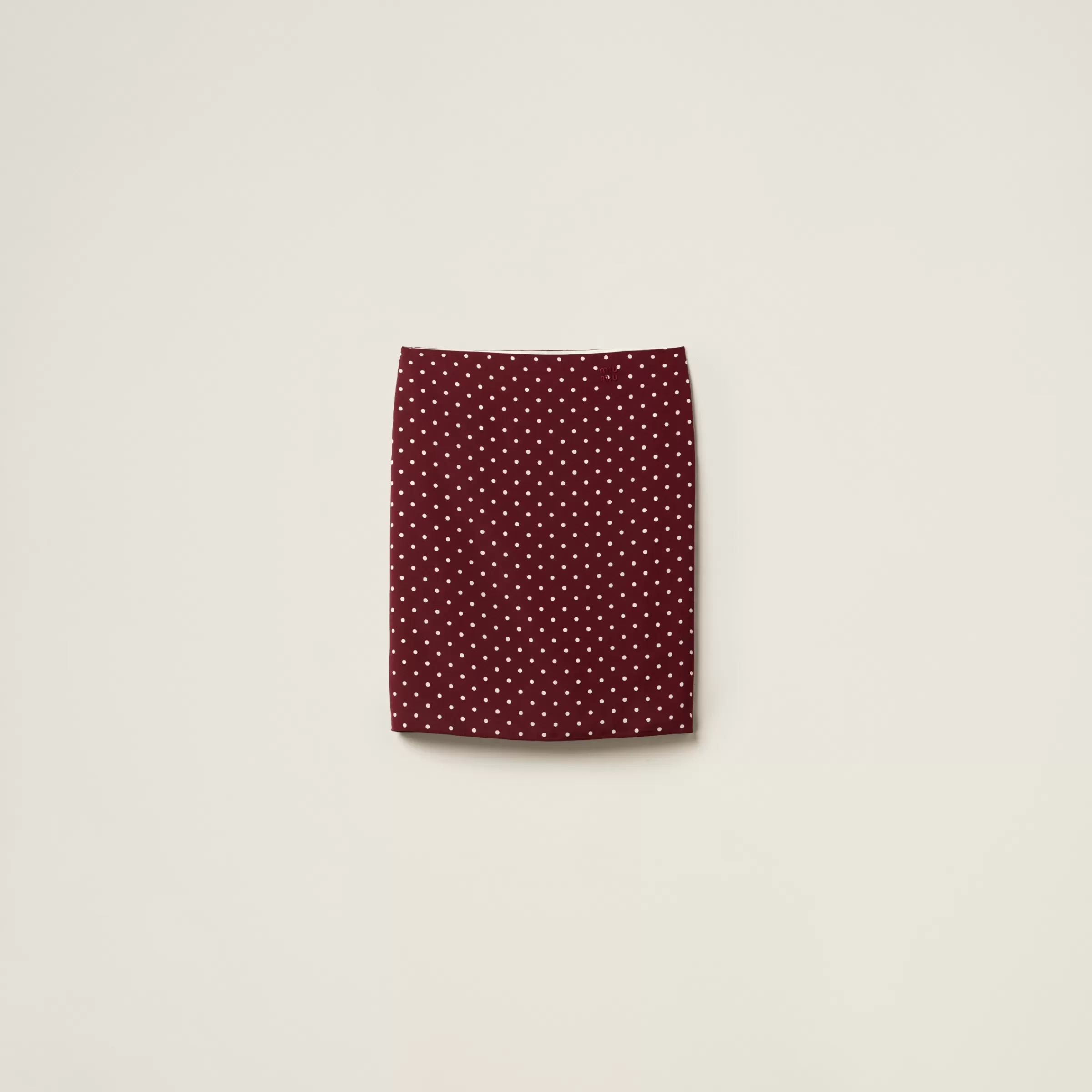 Polka-dot crepe de chine skirt>Miu Miu Best