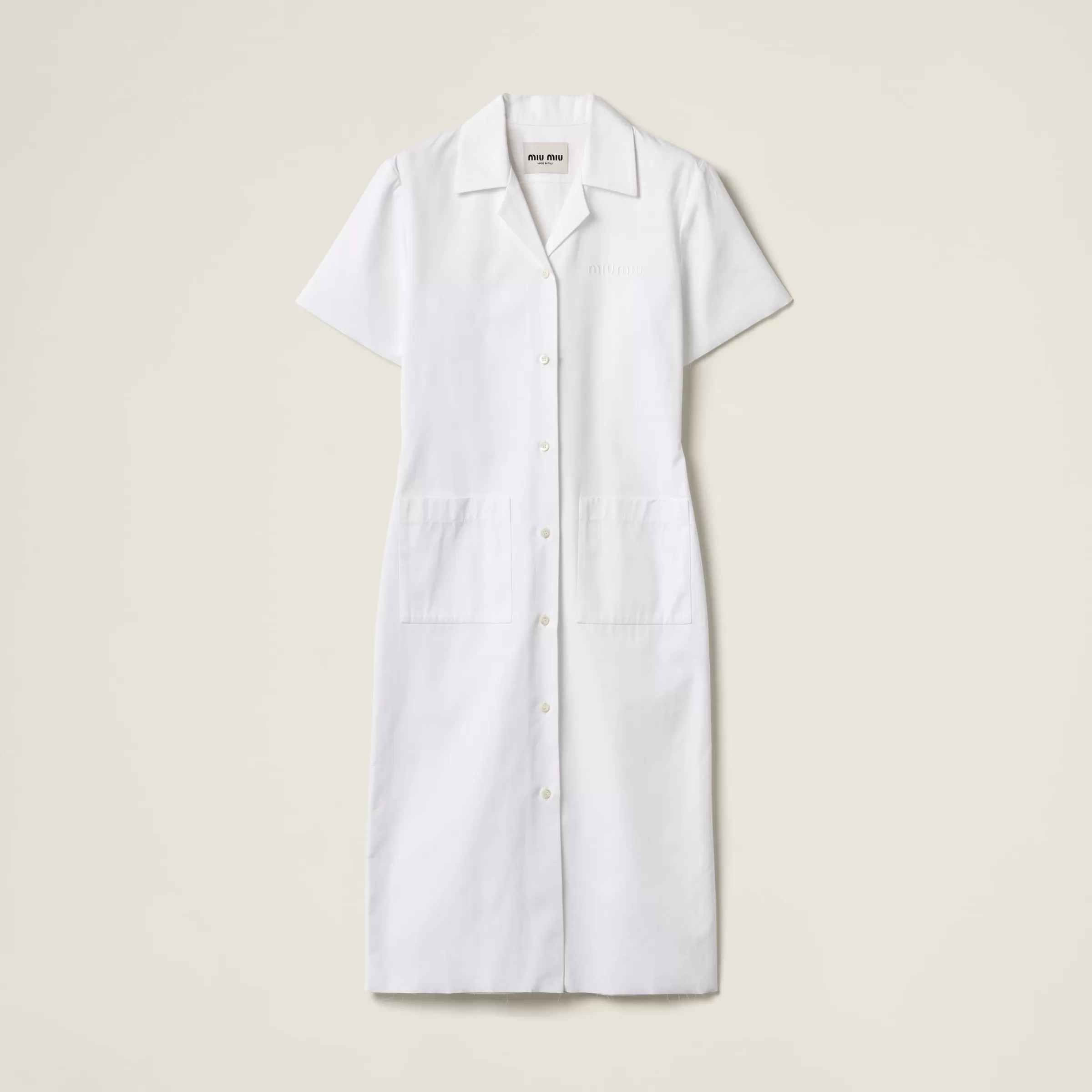 Poplin and jersey dress>Miu Miu Flash Sale
