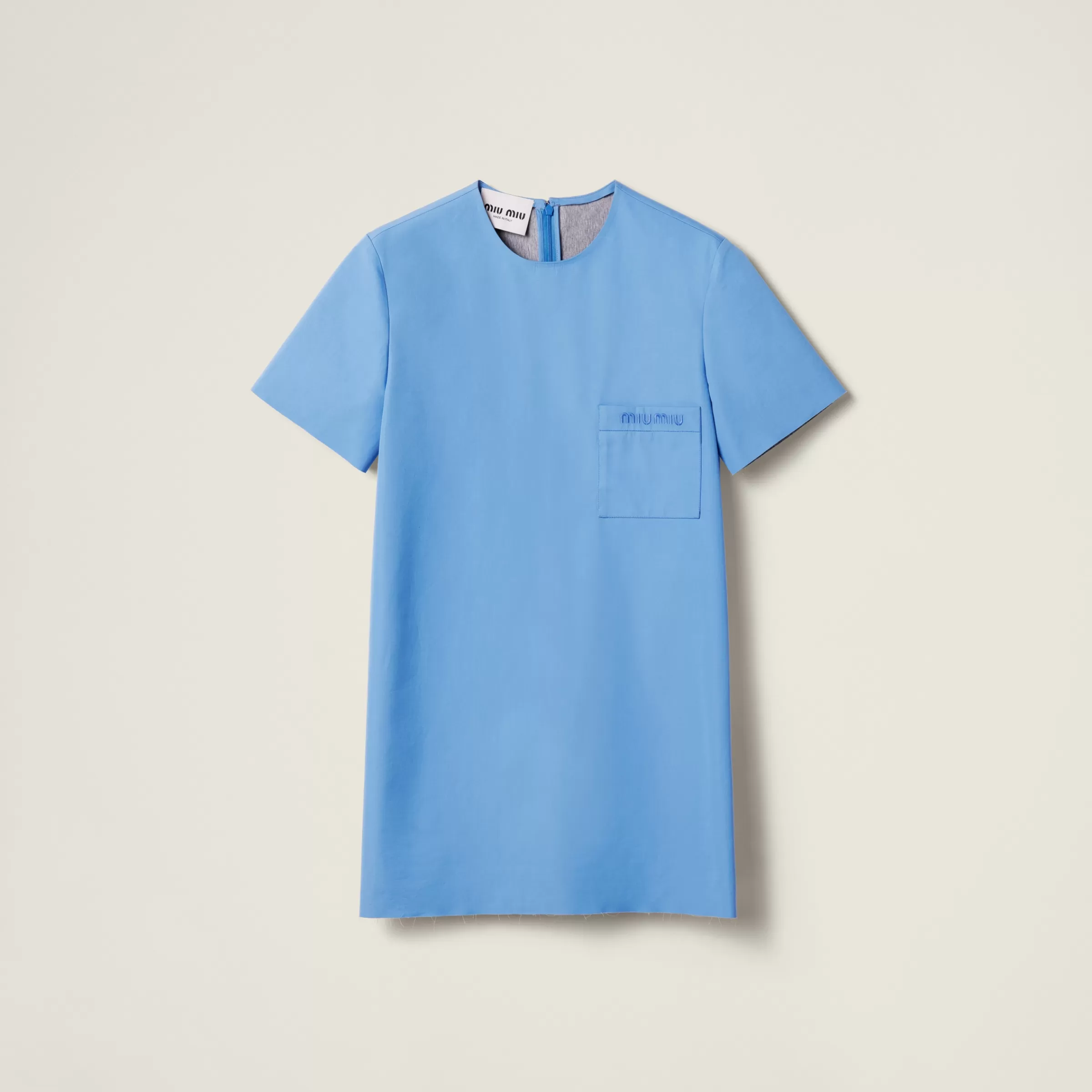 Poplin and jersey mini-dress>Miu Miu Sale