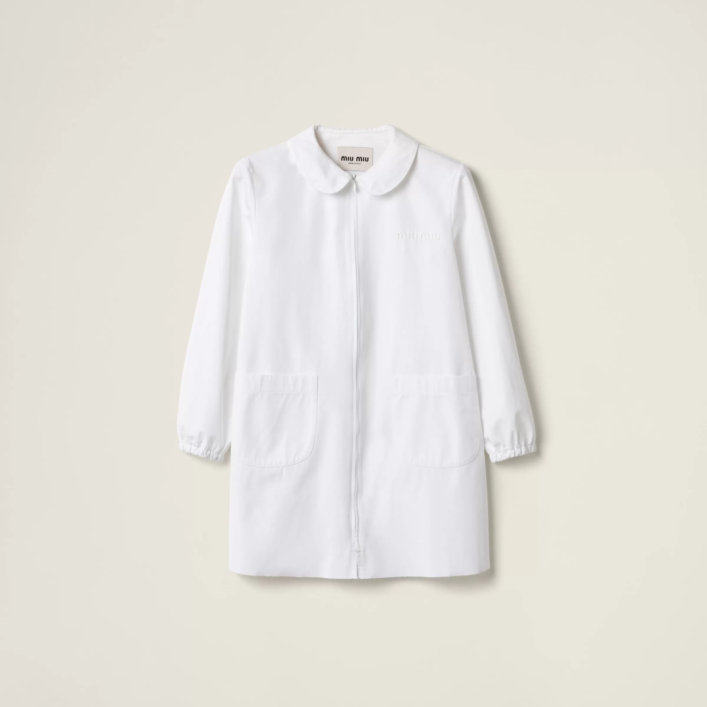 Poplin and jersey mini-dress>Miu Miu Shop