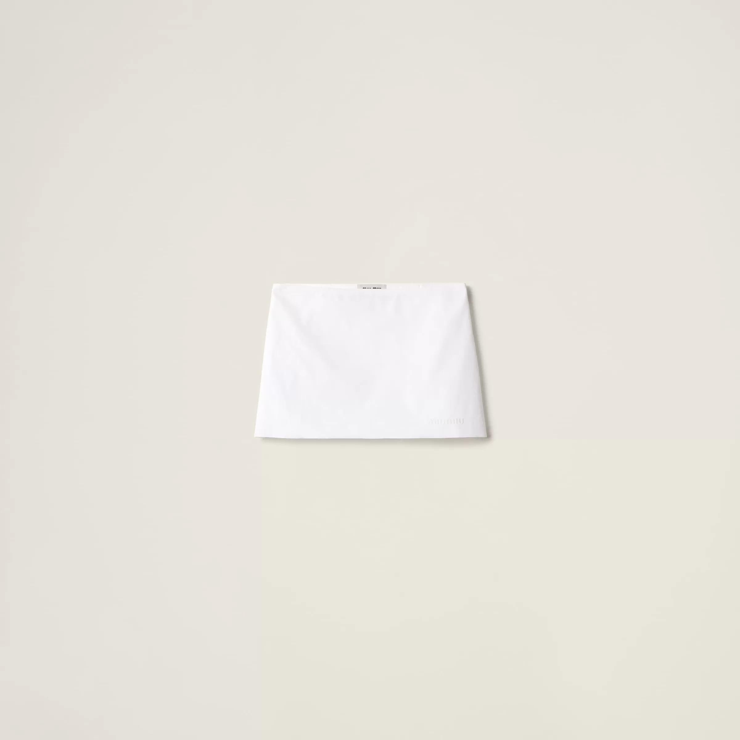 Poplin and jersey miniskirt>Miu Miu Cheap