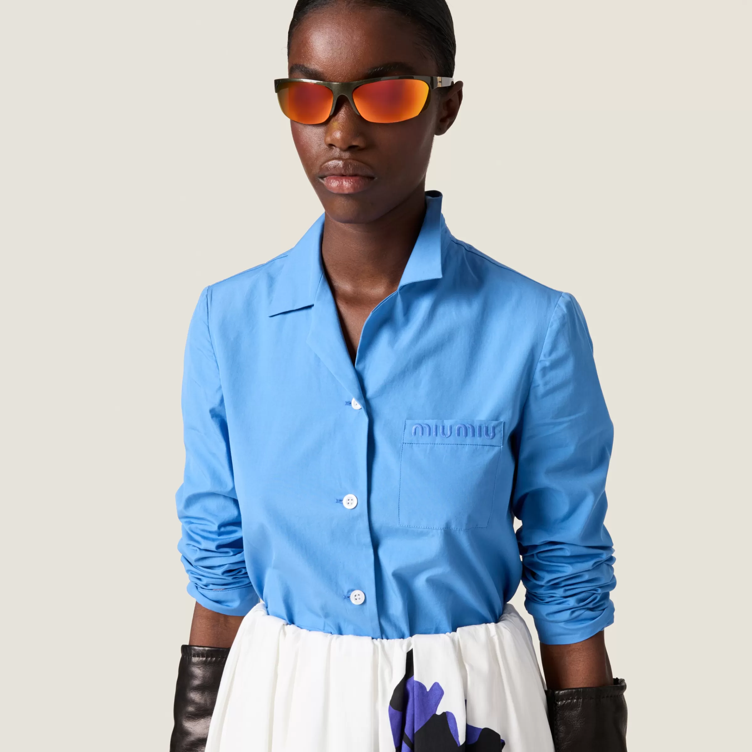Poplin shirt>Miu Miu Sale