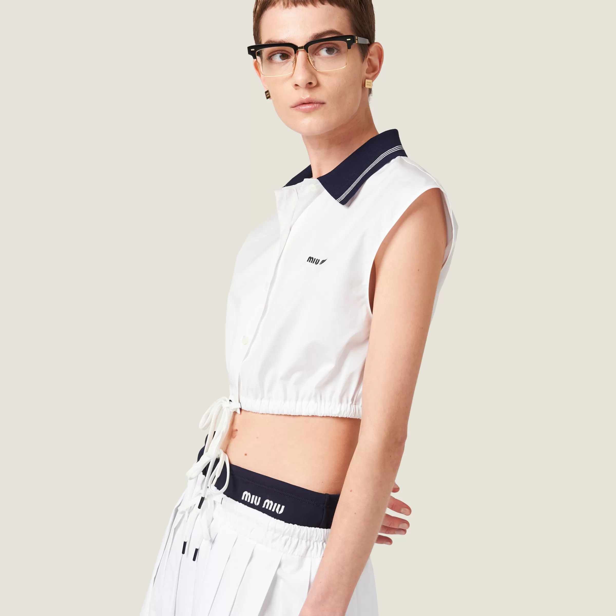 Poplin top>Miu Miu Cheap