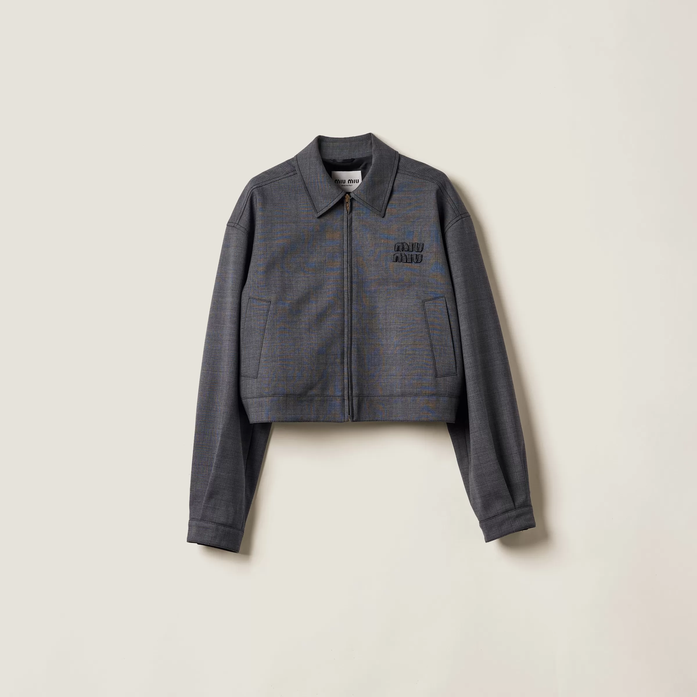 Prince of Wales check blouson jacket>Miu Miu Hot