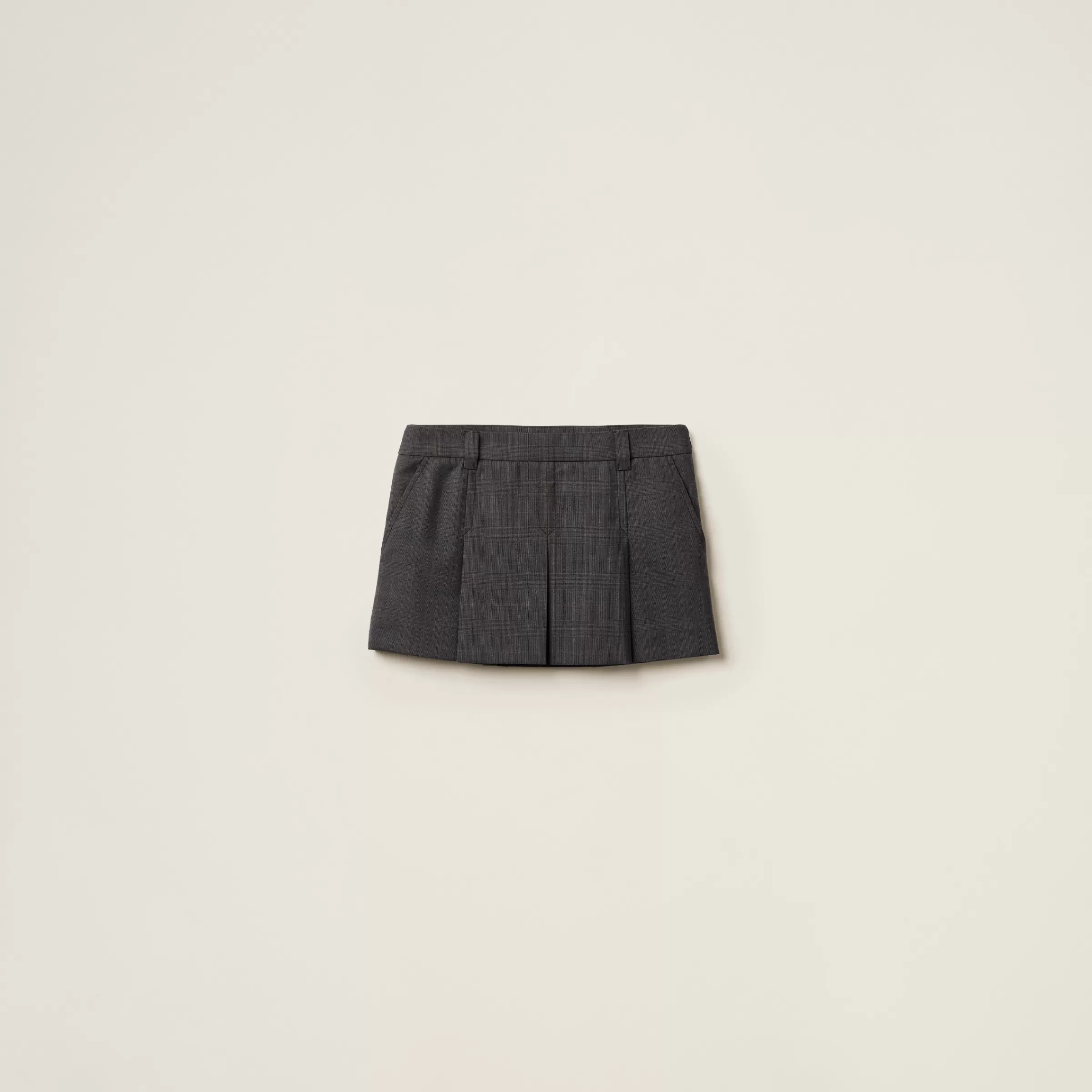 Prince of Wales check miniskirt>Miu Miu Shop