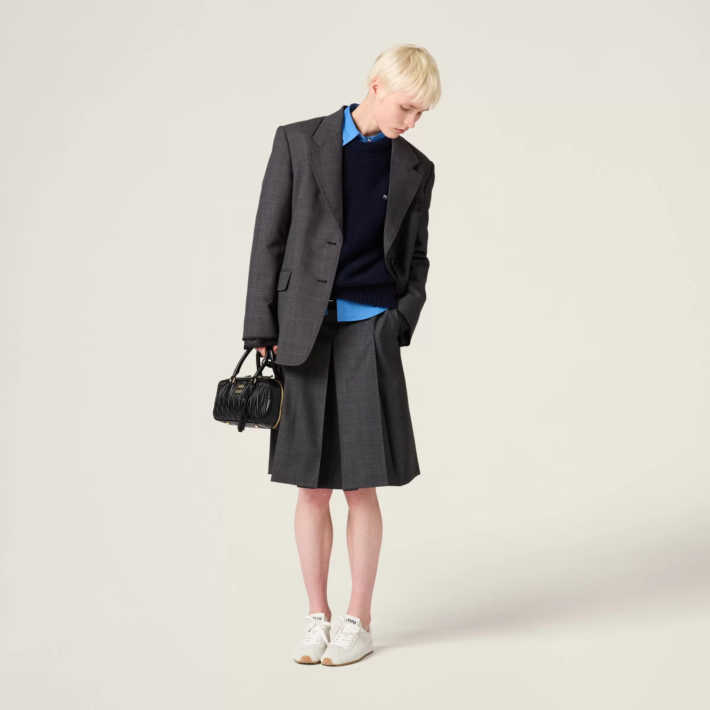 Prince of Wales check skirt>Miu Miu Hot