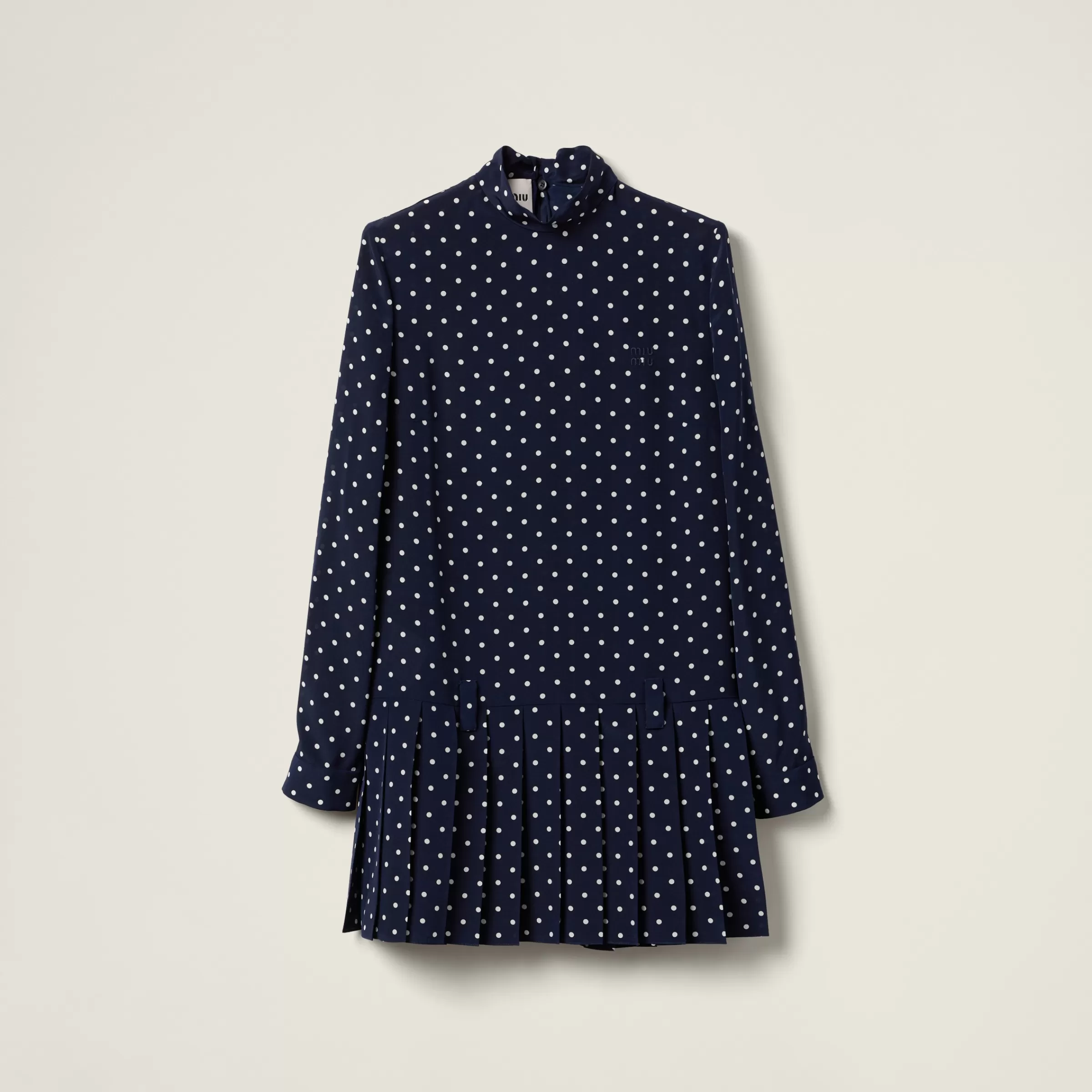 Printed crepe de chine dress>Miu Miu Online