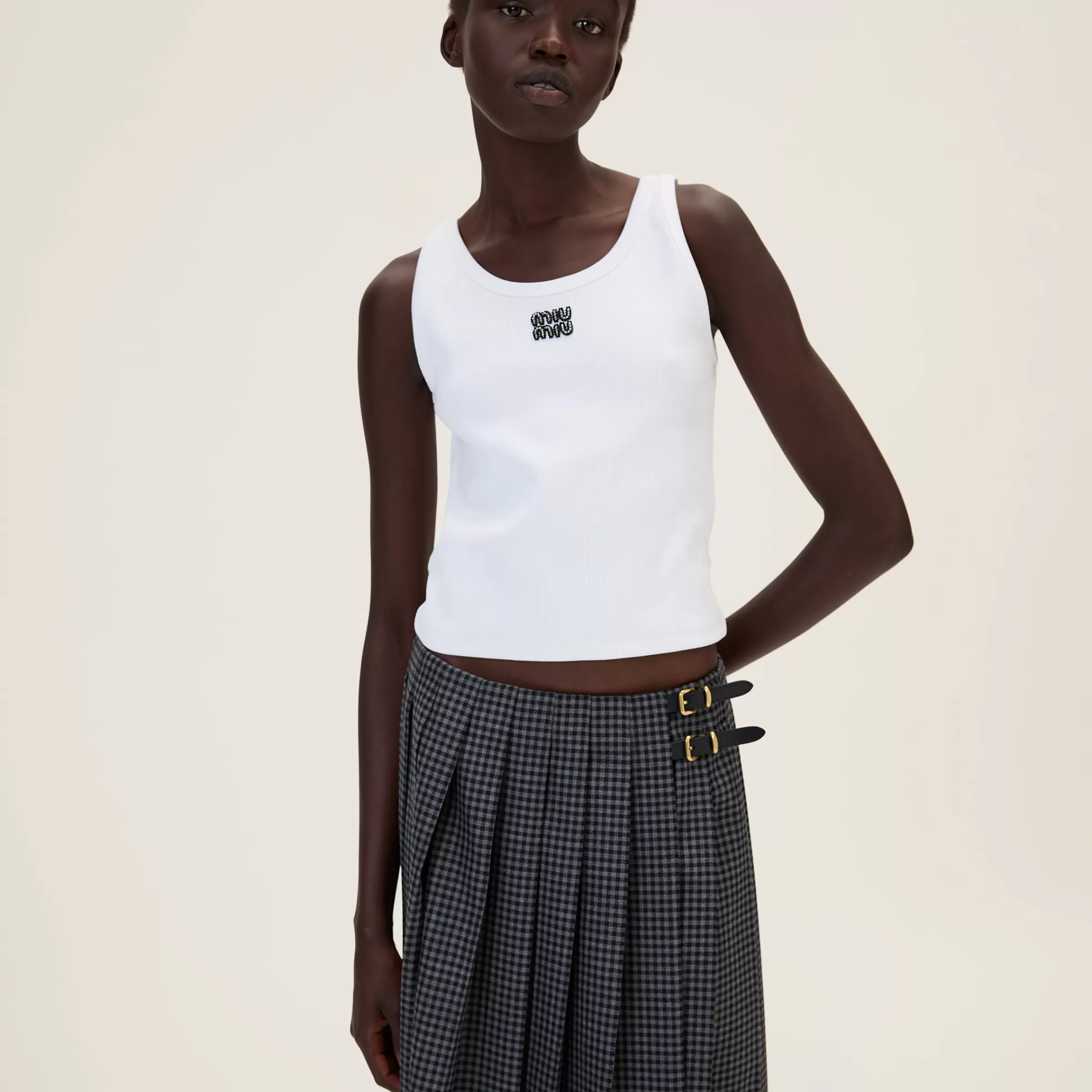 Ribbed jersey top>Miu Miu Hot