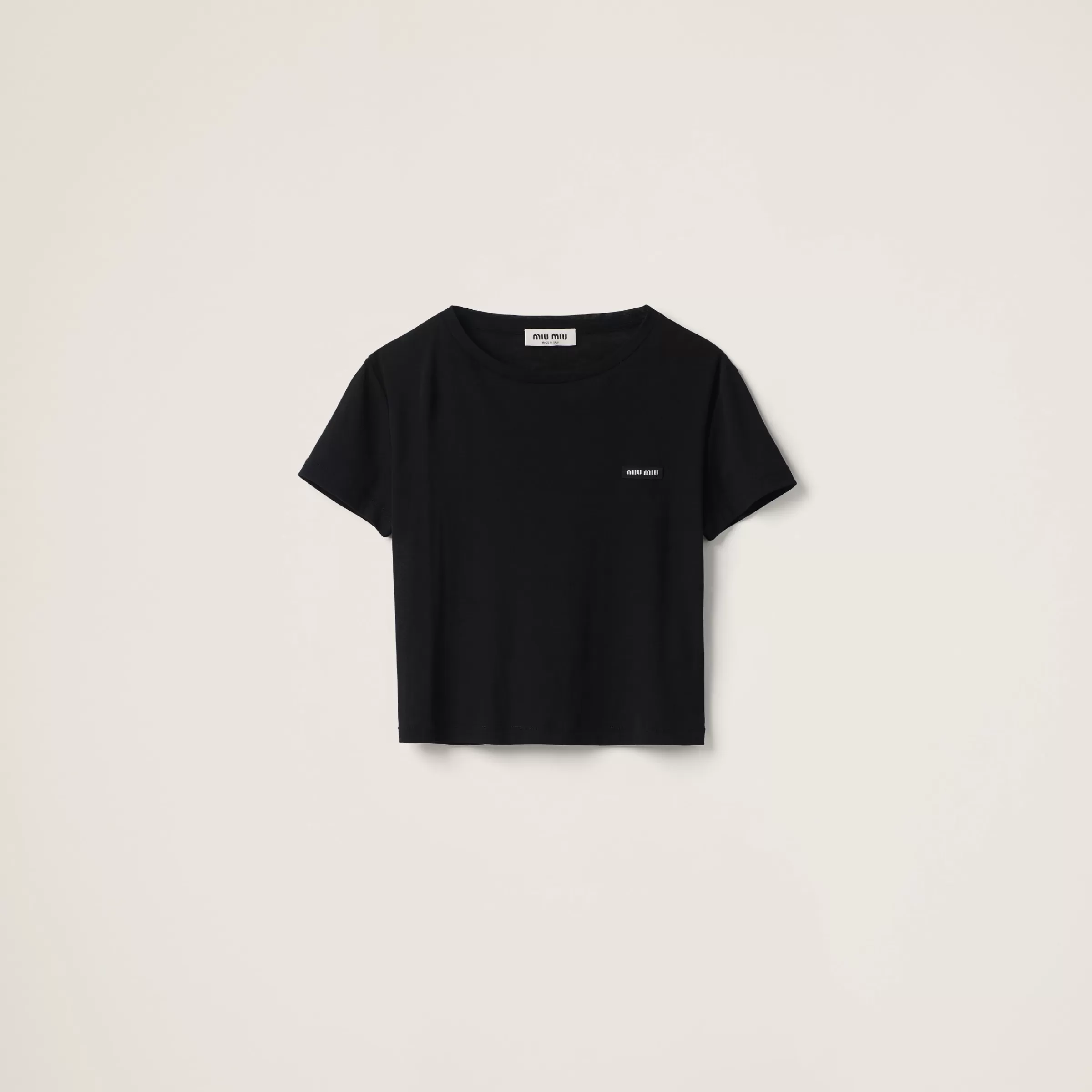 Ribbed jersey T-shirt>Miu Miu Discount