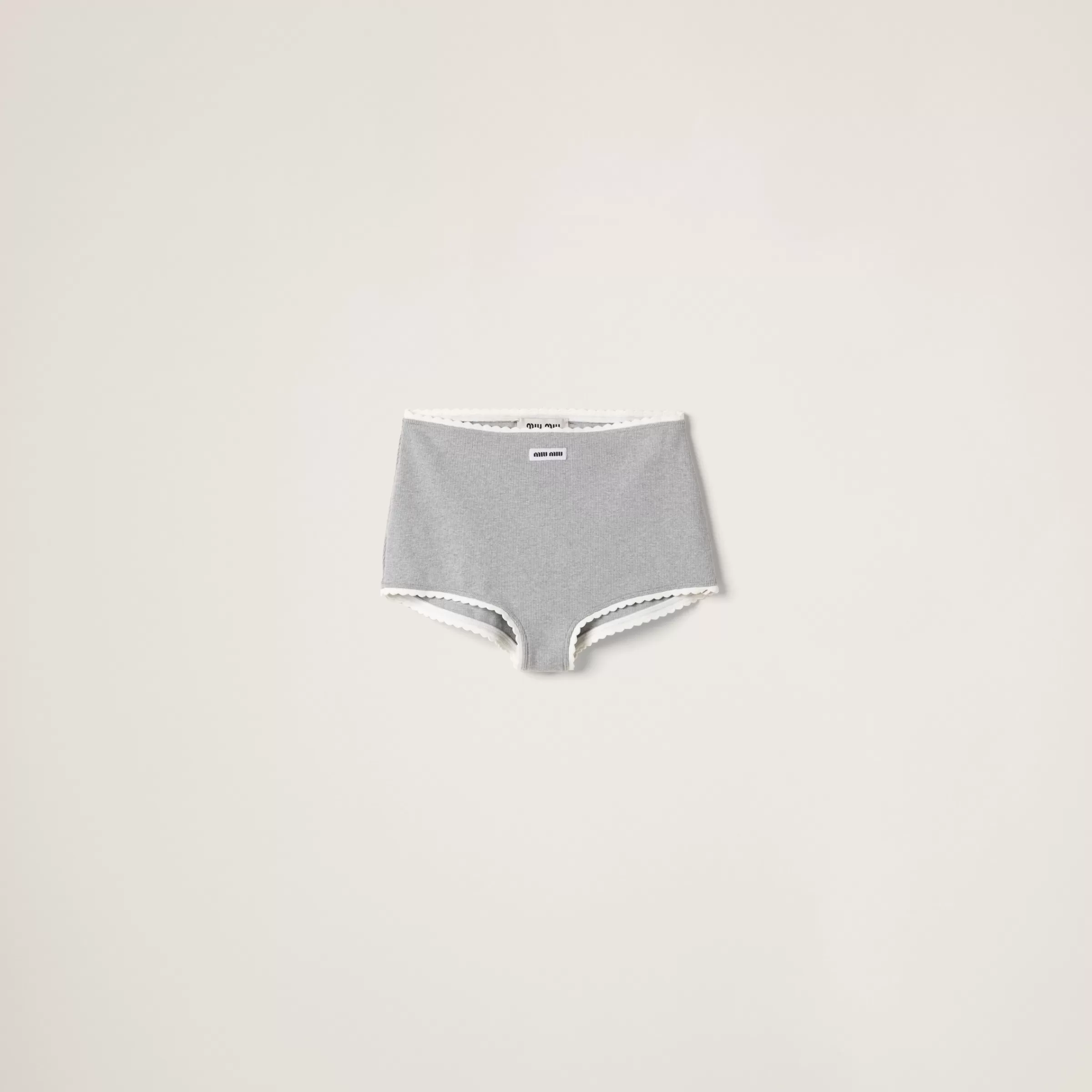 Ribbed knit panties with logo>Miu Miu Sale