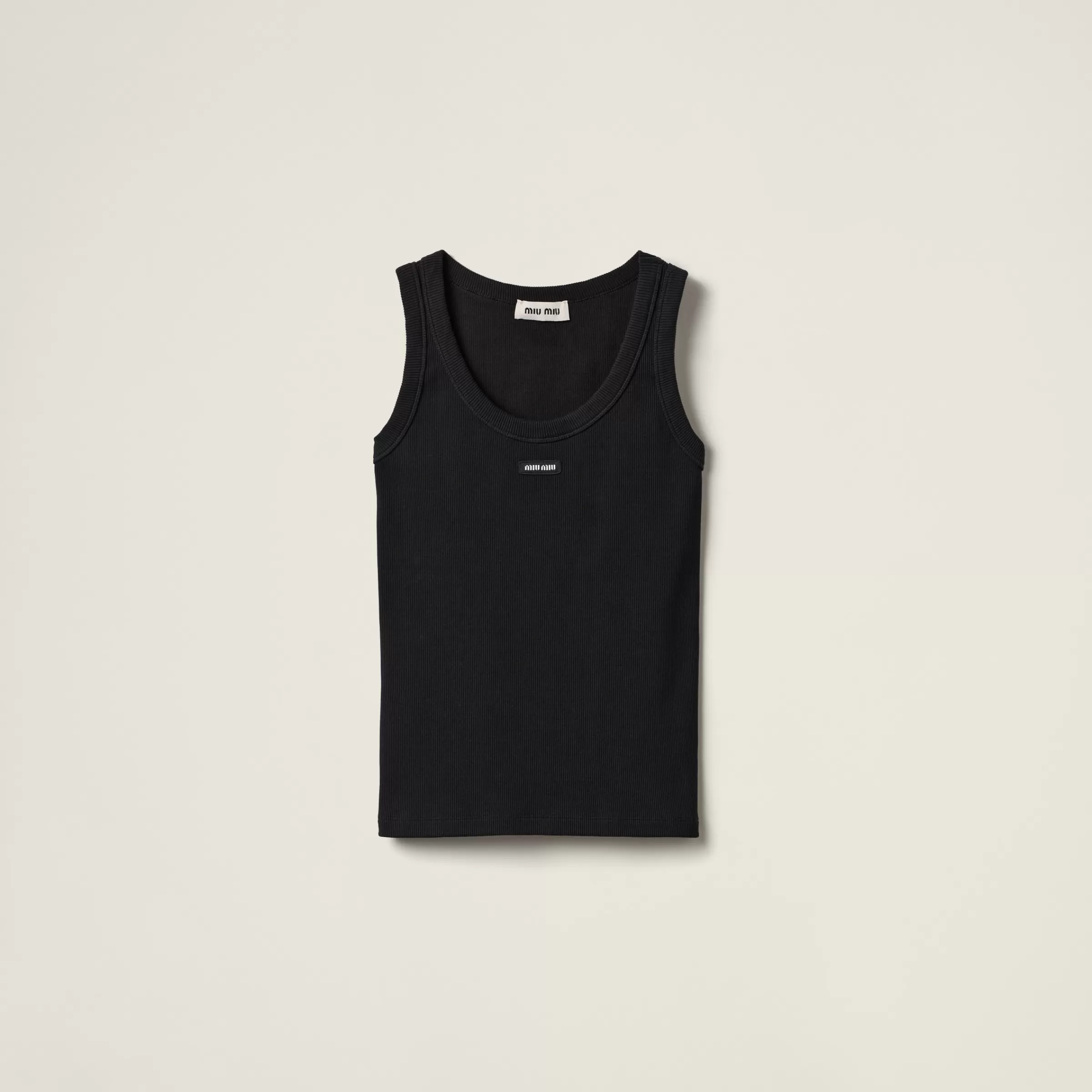 Ribbed knit tank top>Miu Miu Flash Sale