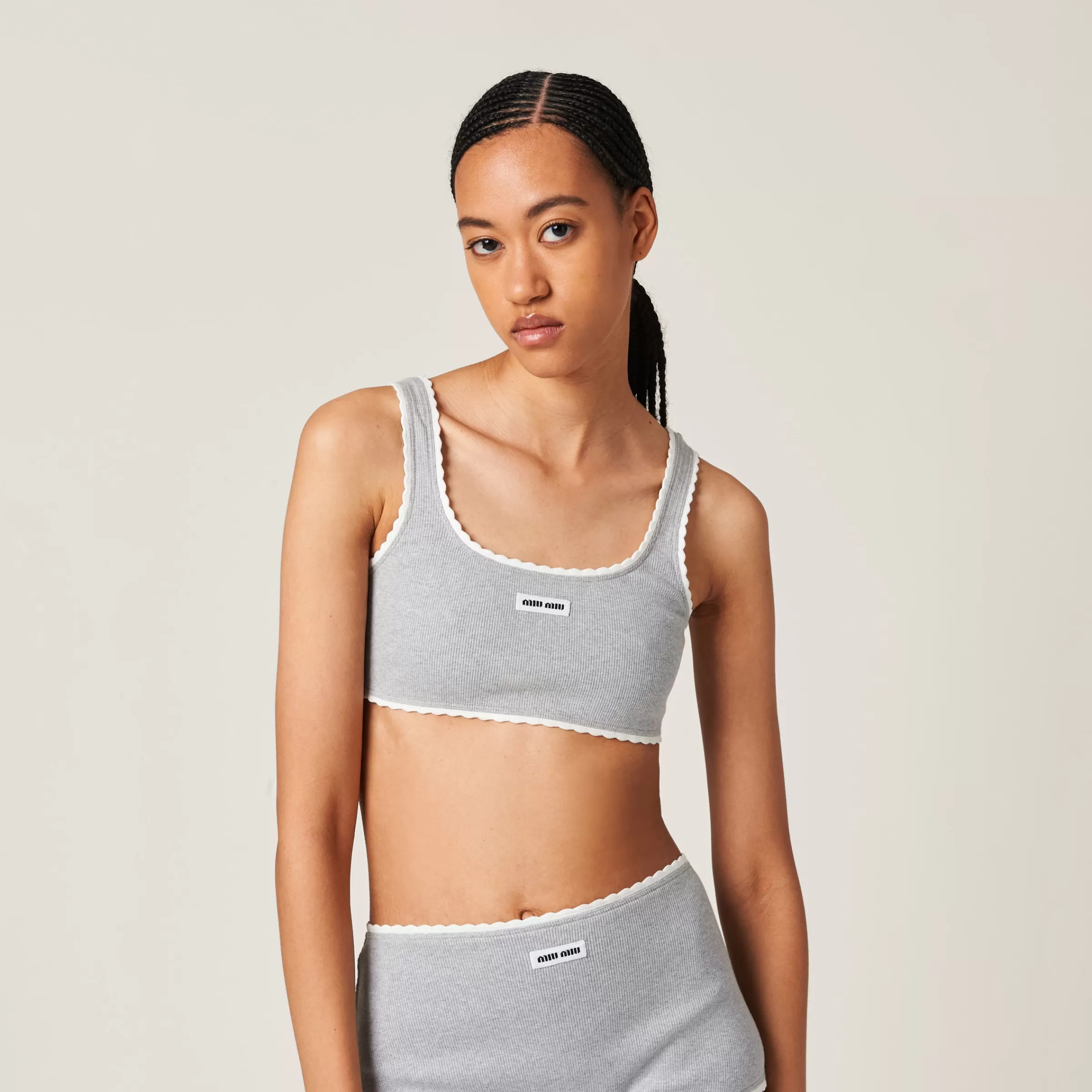 Ribbed knit top>Miu Miu Flash Sale