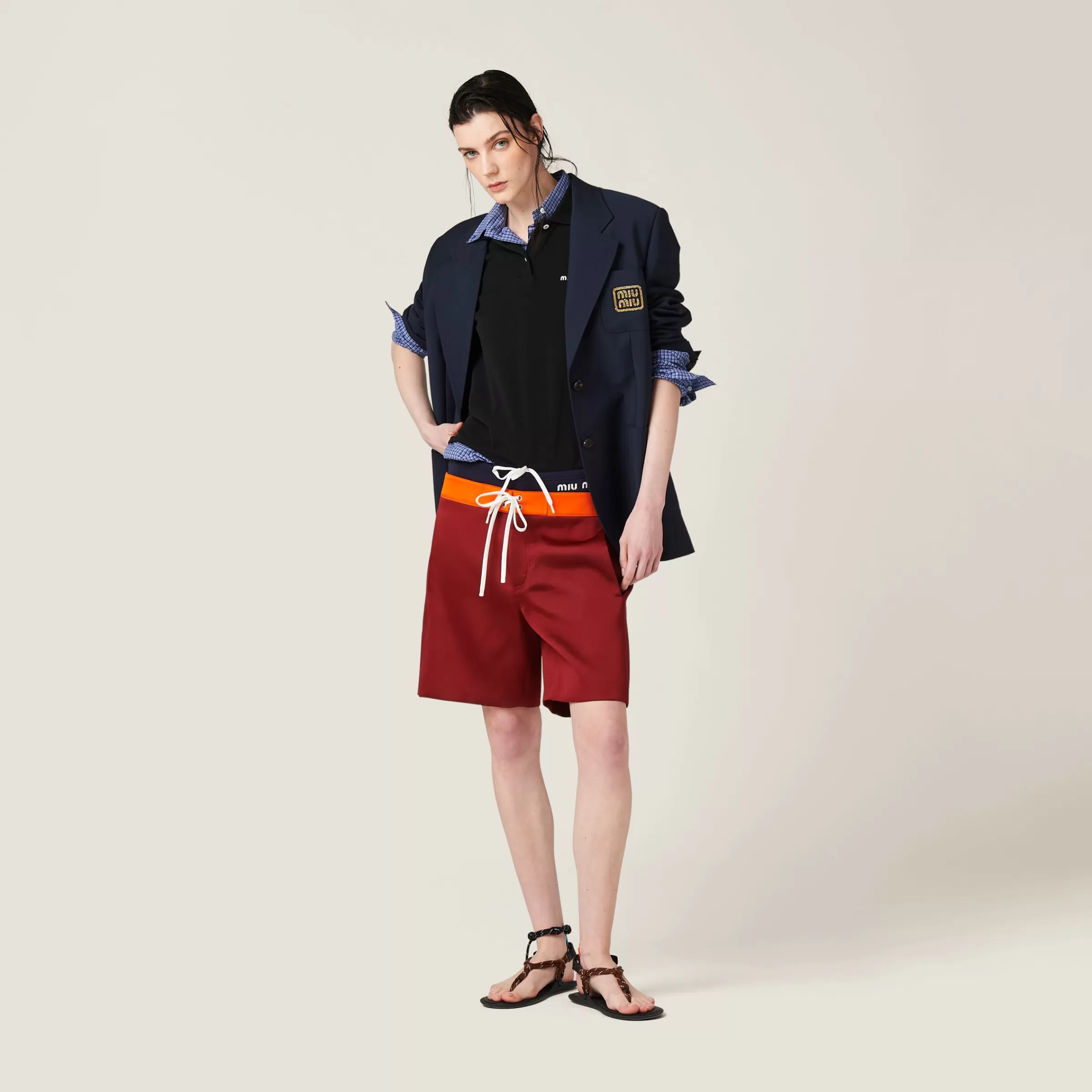 Satin Bermudas>Miu Miu New