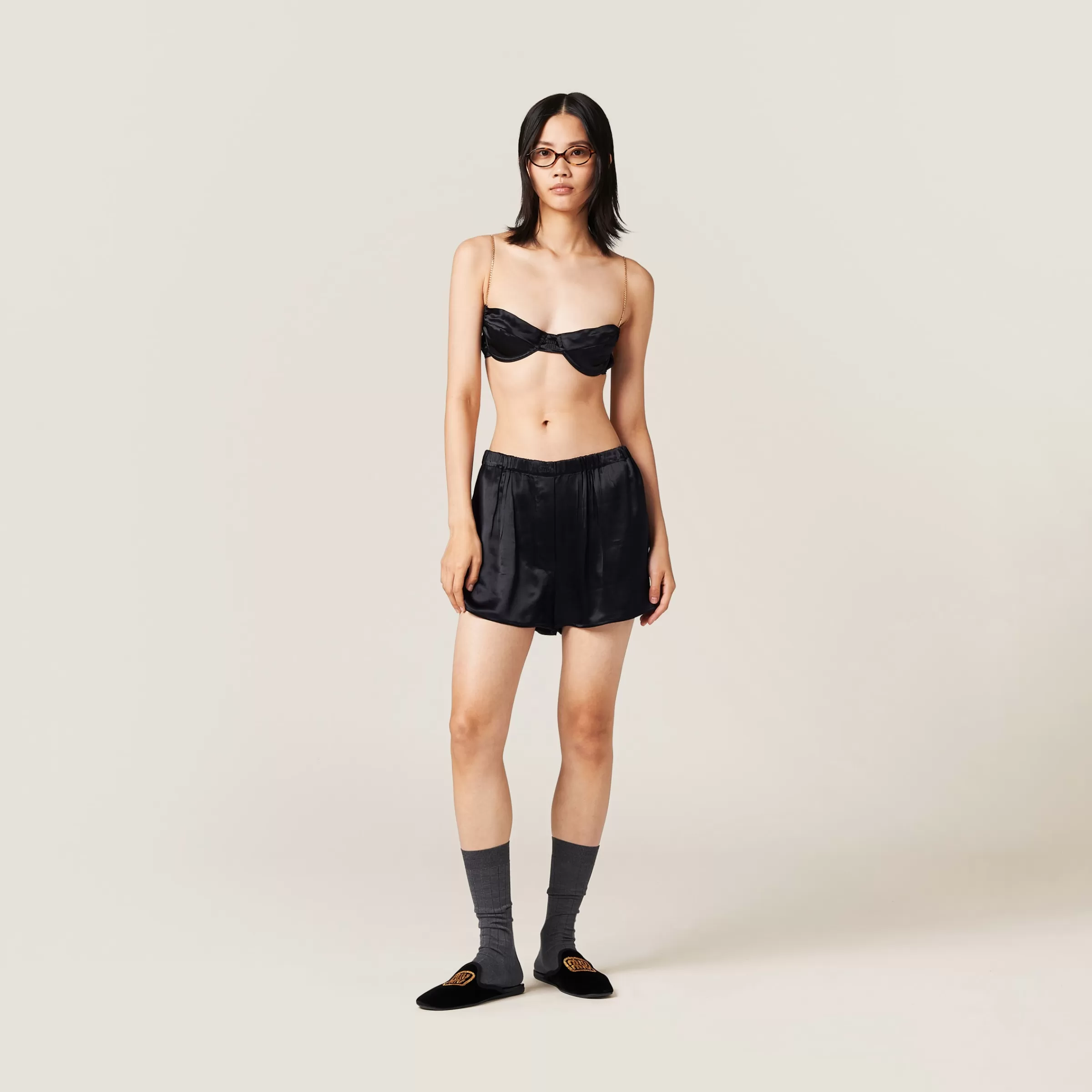 Satin boxer shorts>Miu Miu Clearance