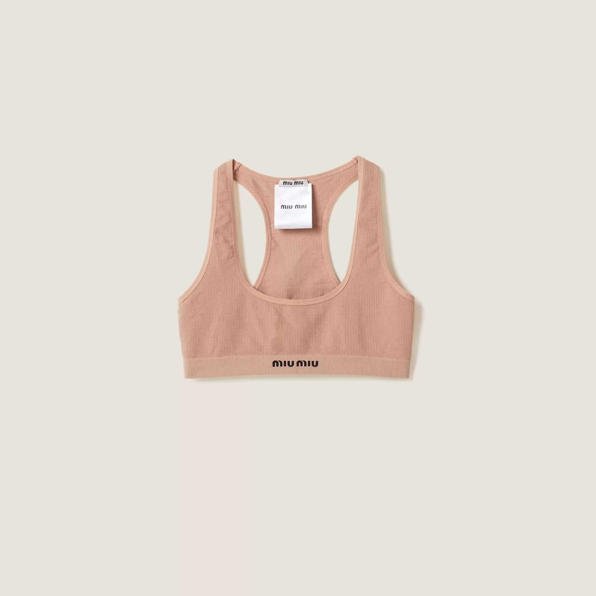 Seamless racerback top>Miu Miu Store