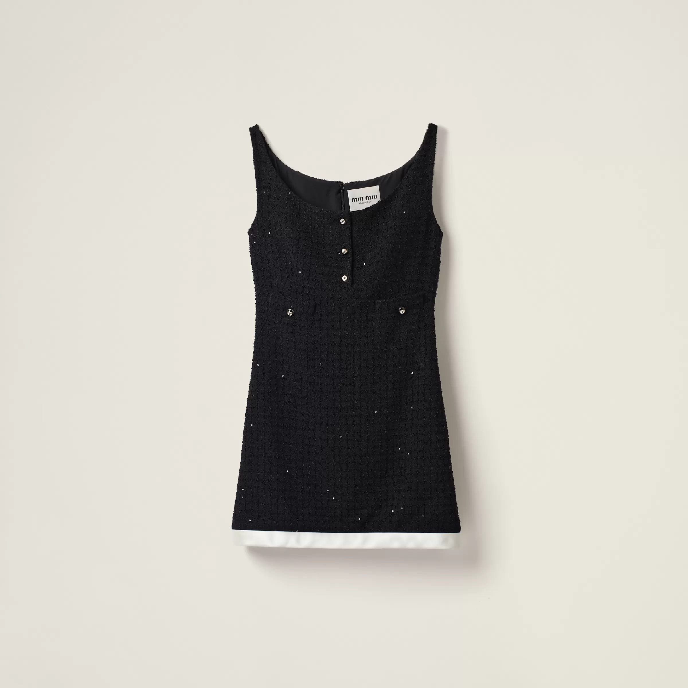 Sequined bouclé mini-dress>Miu Miu Outlet