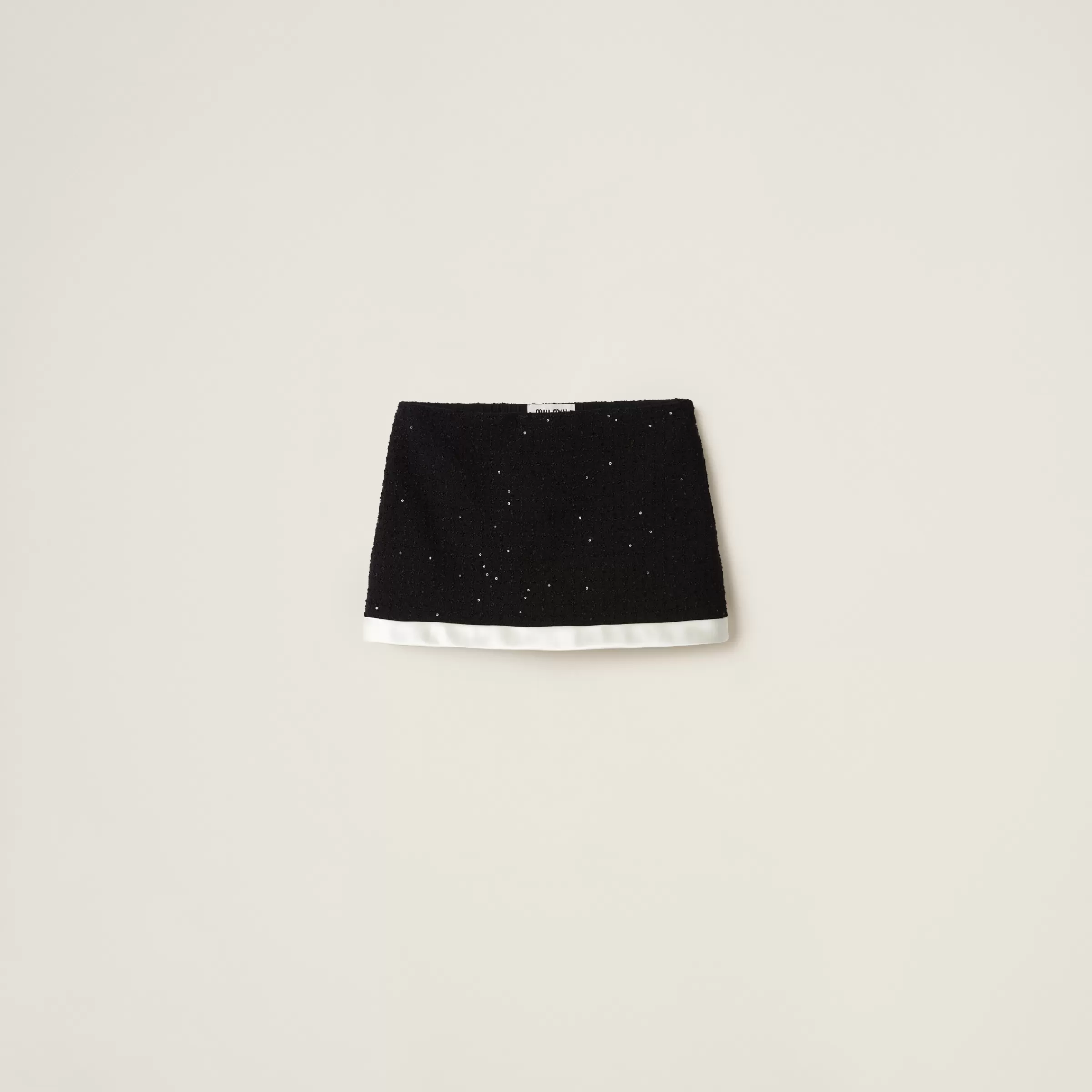 Sequined bouclé miniskirt>Miu Miu Hot