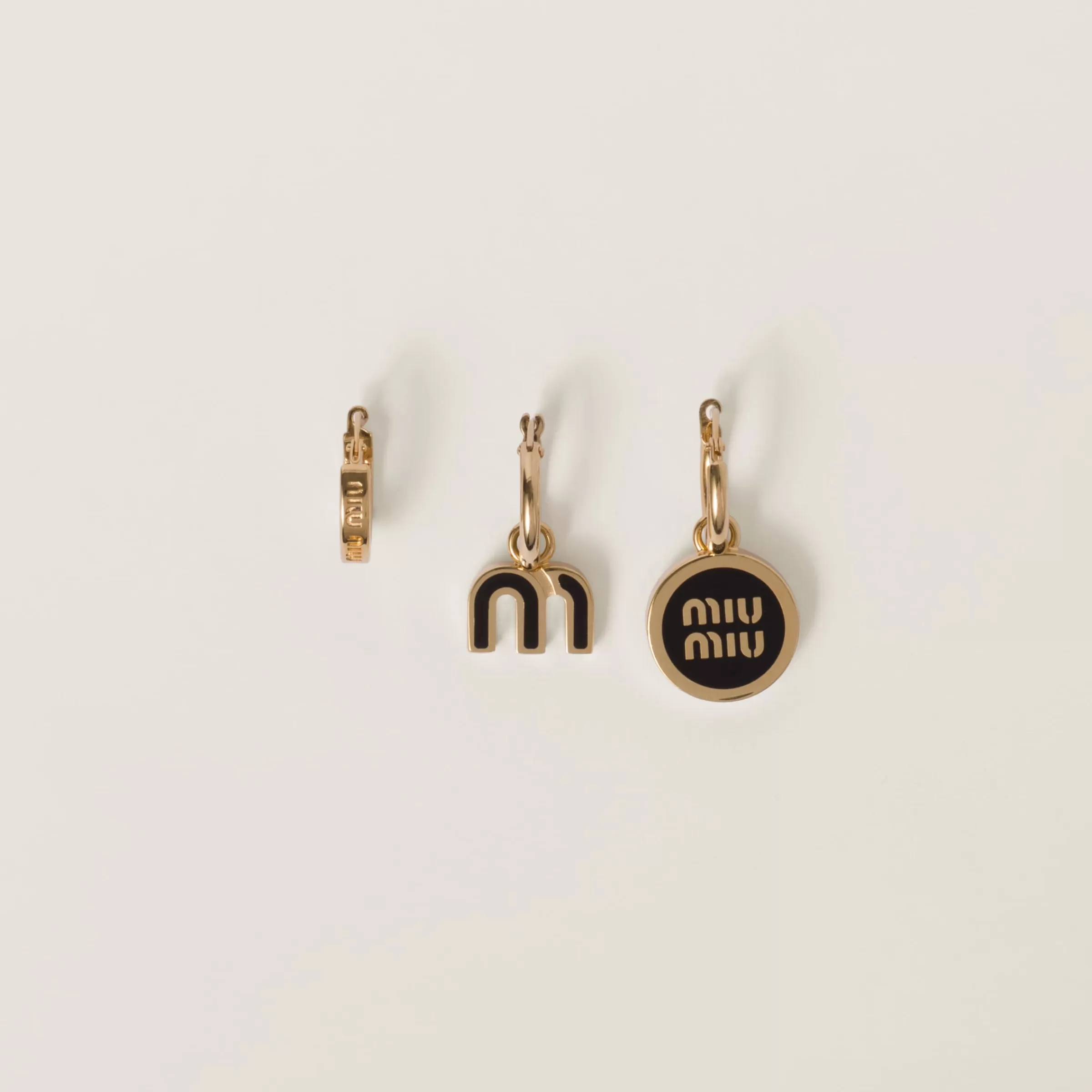 Set of enameled metal earrings>Miu Miu Best Sale