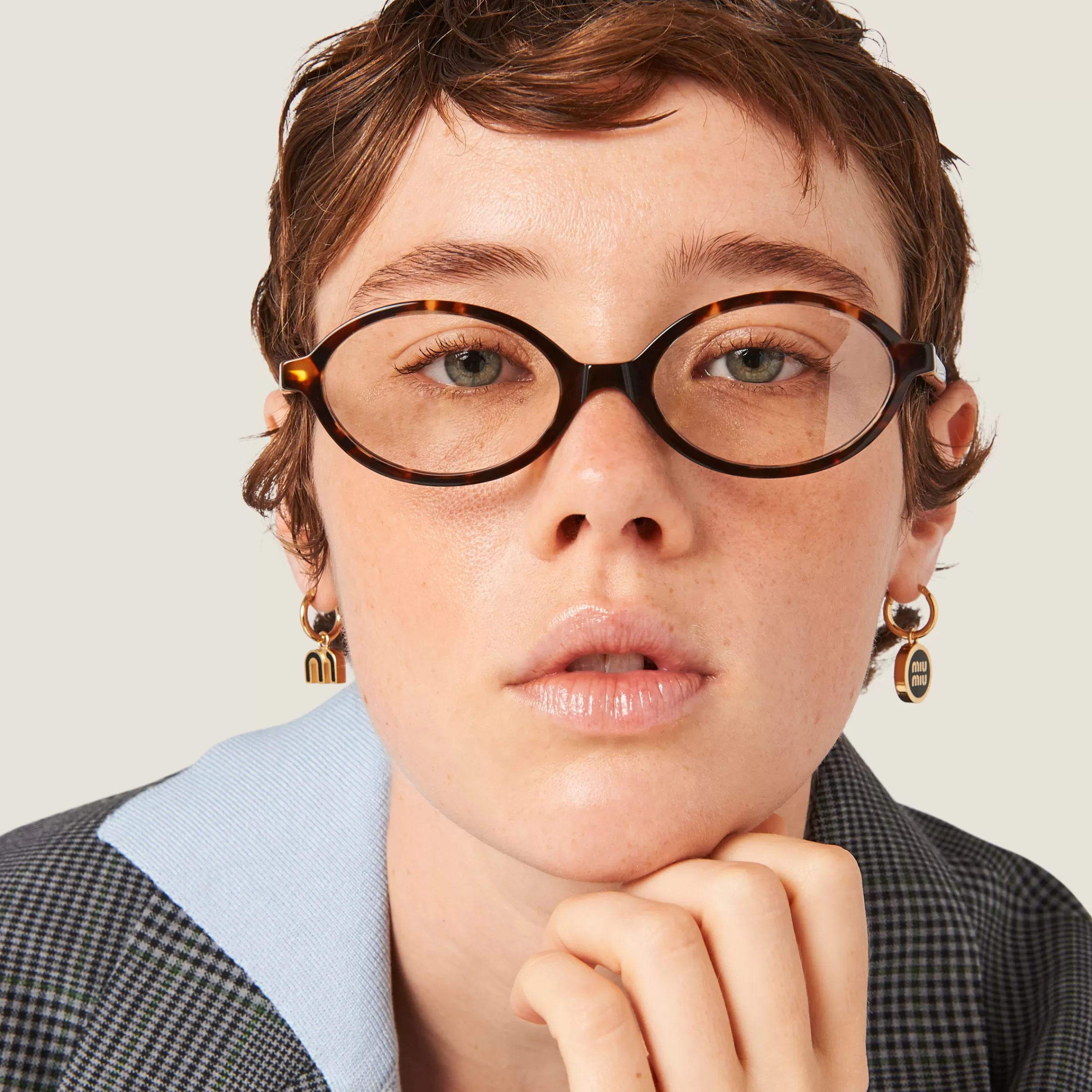 Set of enameled metal earrings>Miu Miu Best Sale
