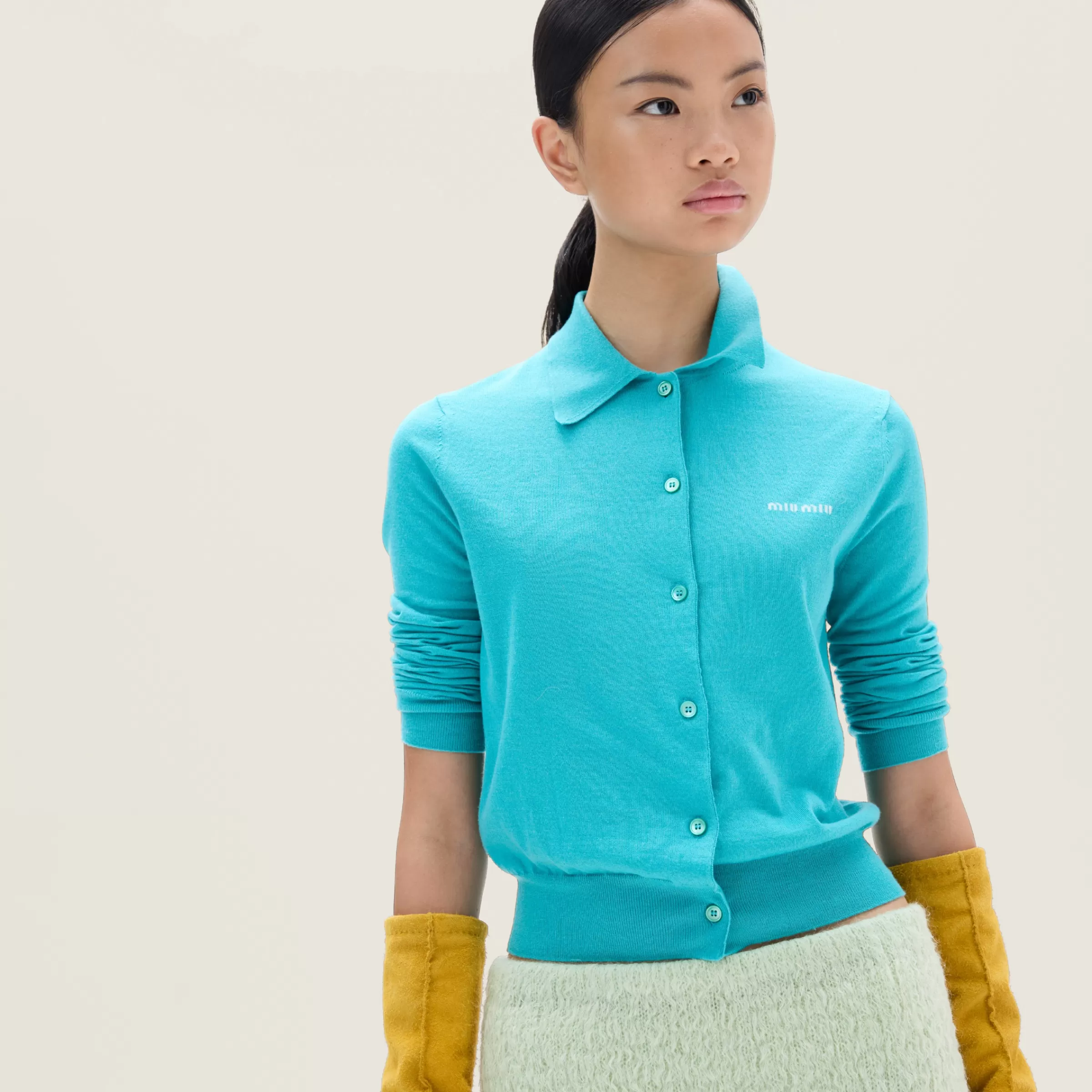 Silk and cashmere cardigan>Miu Miu Discount