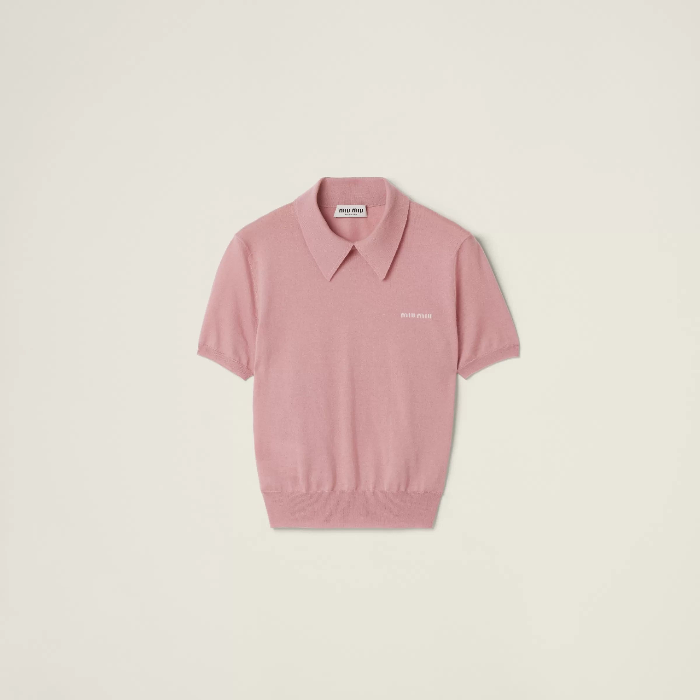 Silk and cashmere polo shirt>Miu Miu Outlet
