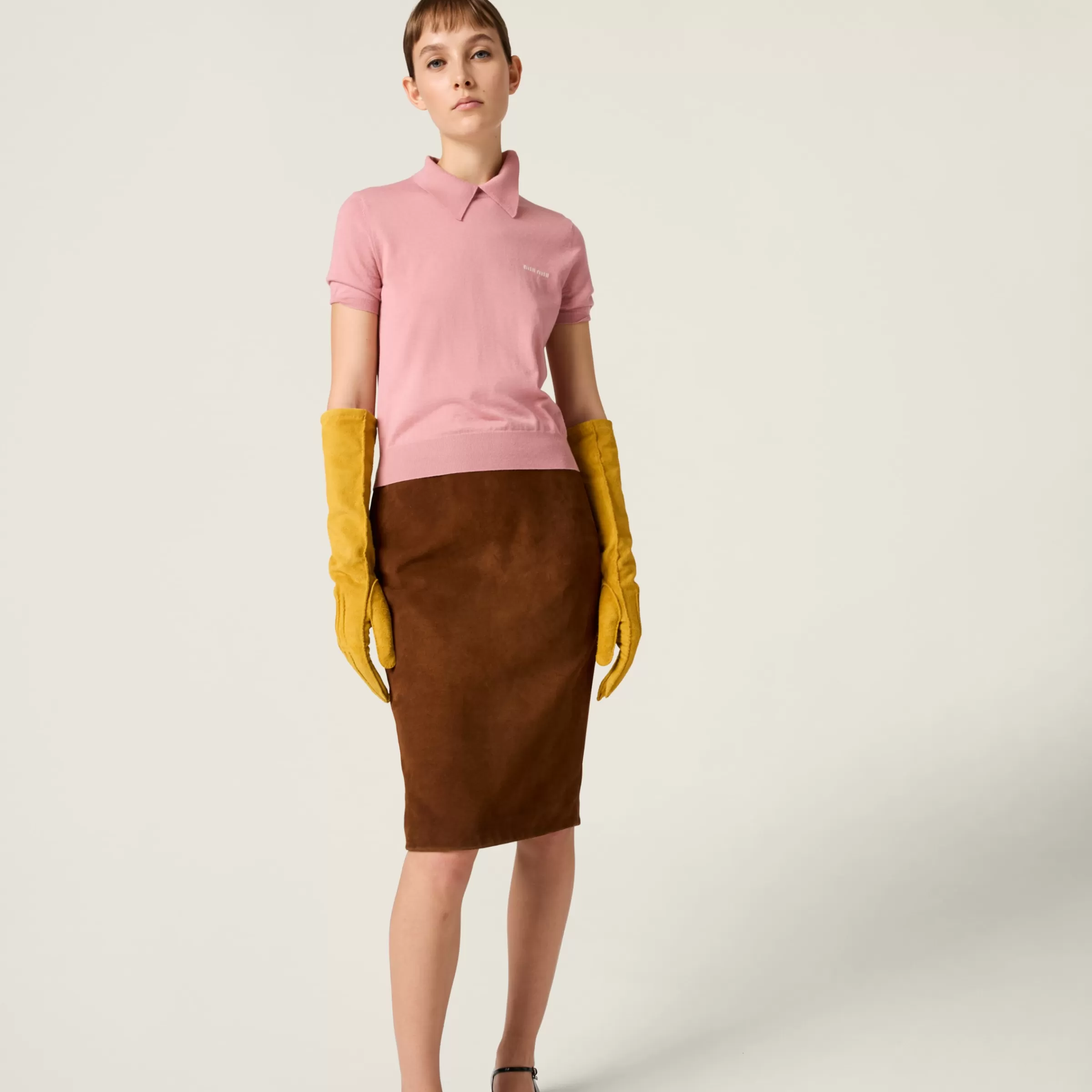 Silk and cashmere polo shirt>Miu Miu Outlet